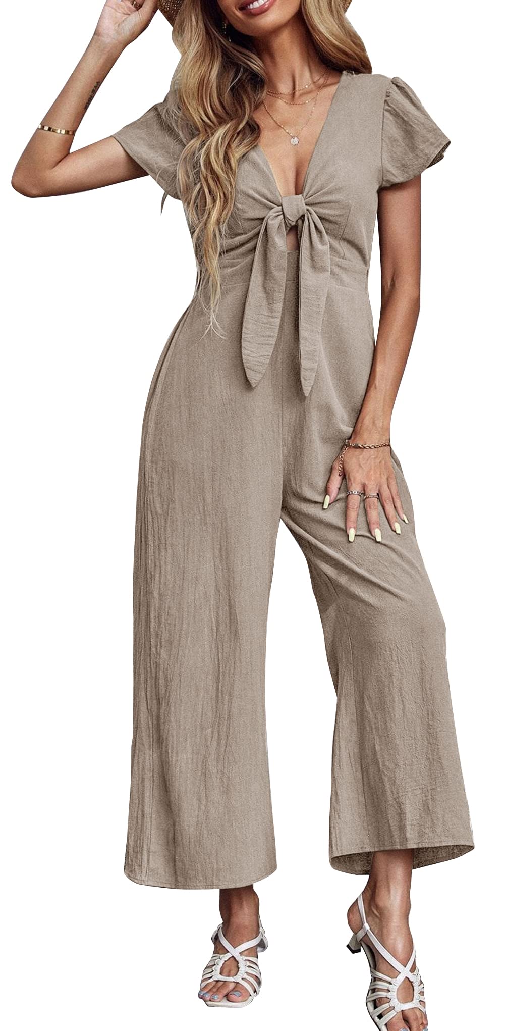 Panegy Women's Jumpsuit Romper - Summer Sexy Solid Color Casual Playsuit Outfit for Beach, Party & Vacation