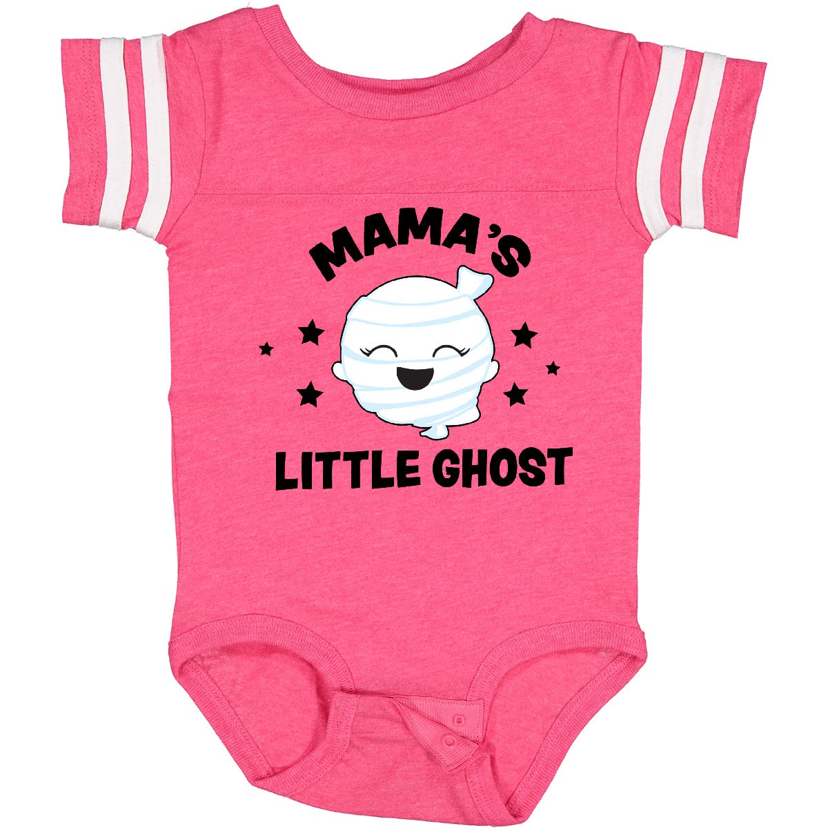 Inktastic Cute Mama's Little Ghost with Stars Baby Bodysuit - Adorable Halloween Outfit for Infants & Toddlers | Perfect for Halloween Parties, Photo Shoots & Everyday Wear
