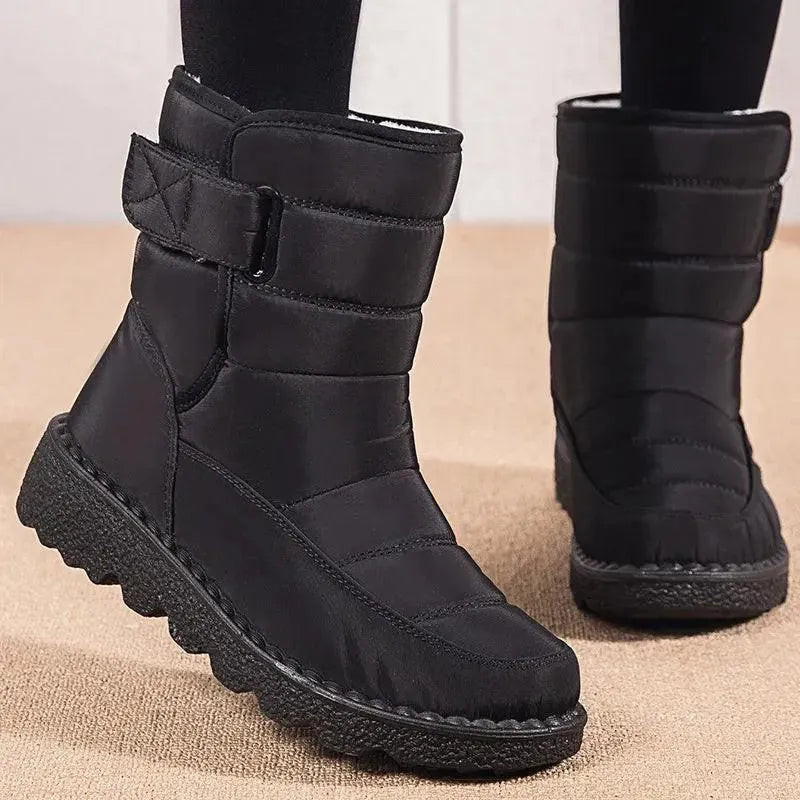 Women's Waterproof Slip-On Winter Boots - Warm & Comfortable Snow Shoes for Cold Weather, Outdoor Walking, and Casual Wear