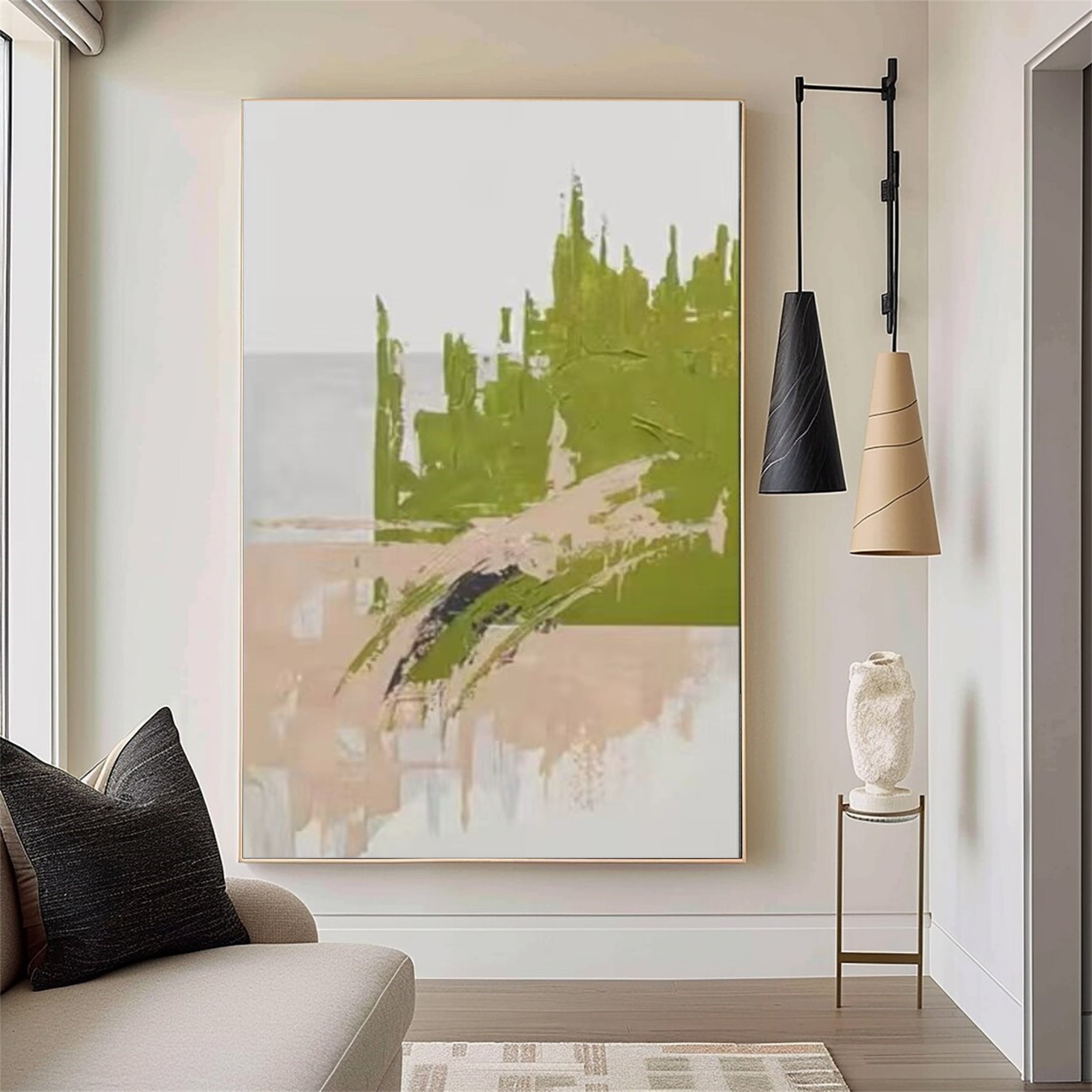 Blue & Green Abstract Wall Art Print #BG021 - Modern Home Decor for Living Room, Bedroom & Office