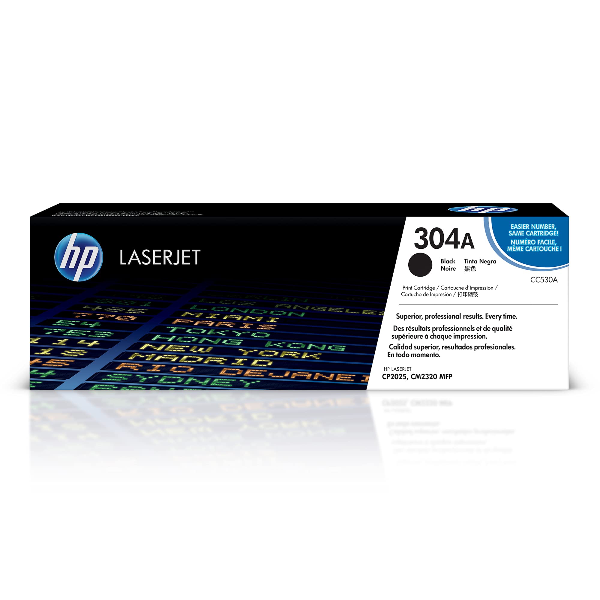 HP 304A Black Toner Cartridge (CC530A) - Compatible with HP Color LaserJet CM2320 MFP & CP2025 Series Printers | High-Quality Replacement for Office & Home Printing Needs