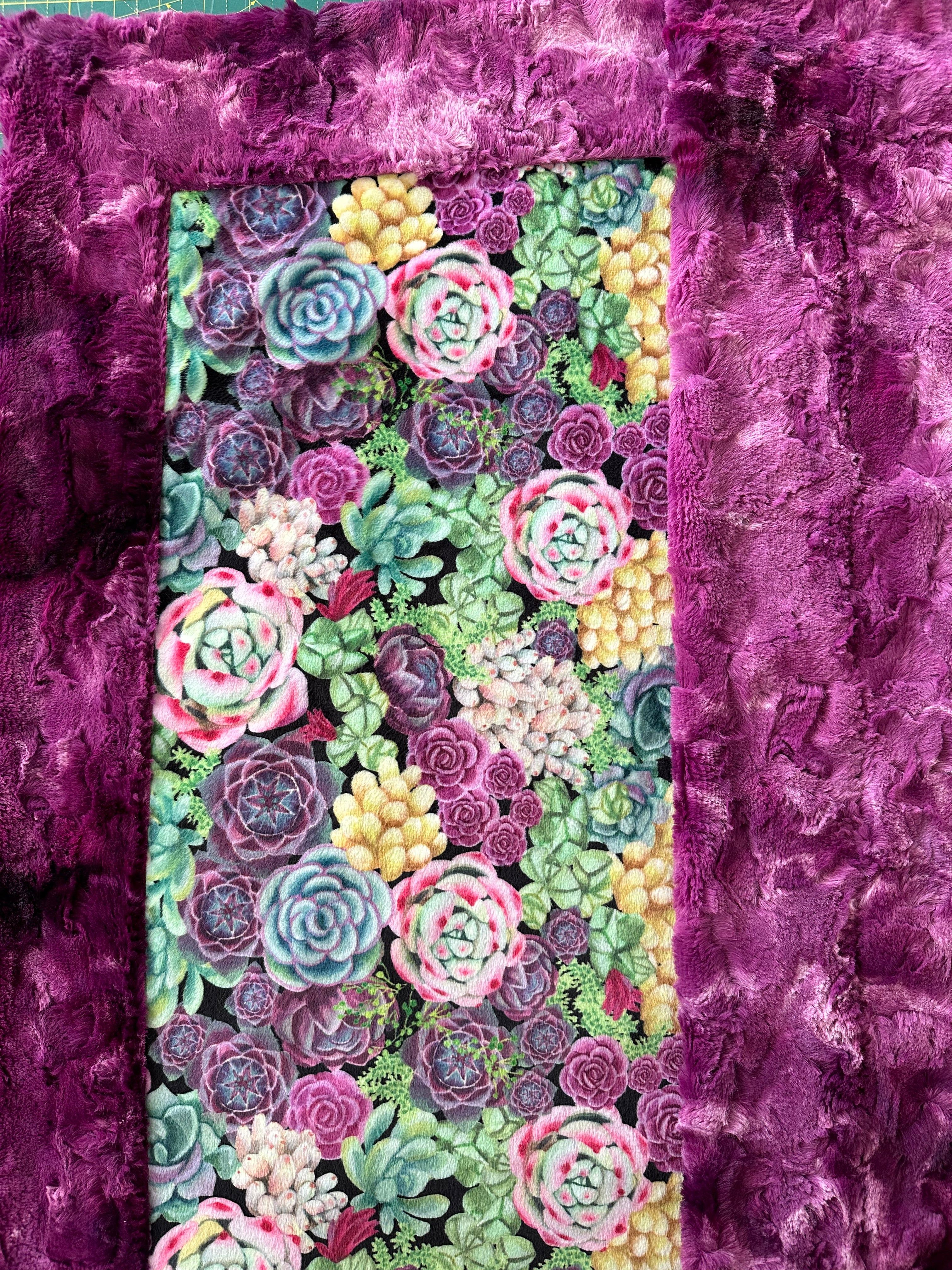 Peridot Succulent Minky Blanket 53x64 - Soft Baby Crib Blanket, Travel Throw for Kids & Nursery Decor - Perfect for Gifts, Swaddling & Cozy Naps