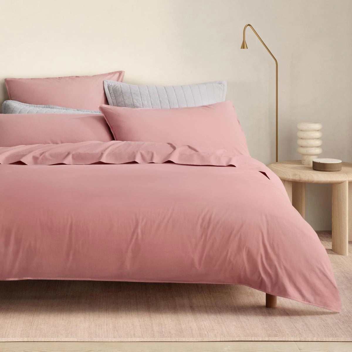 Sheridan Bayley ROSE Washed Percale Quilt Cover Set - Soft & Breathable Bedding for Master Bedroom, Guest Room & Dorm Decor