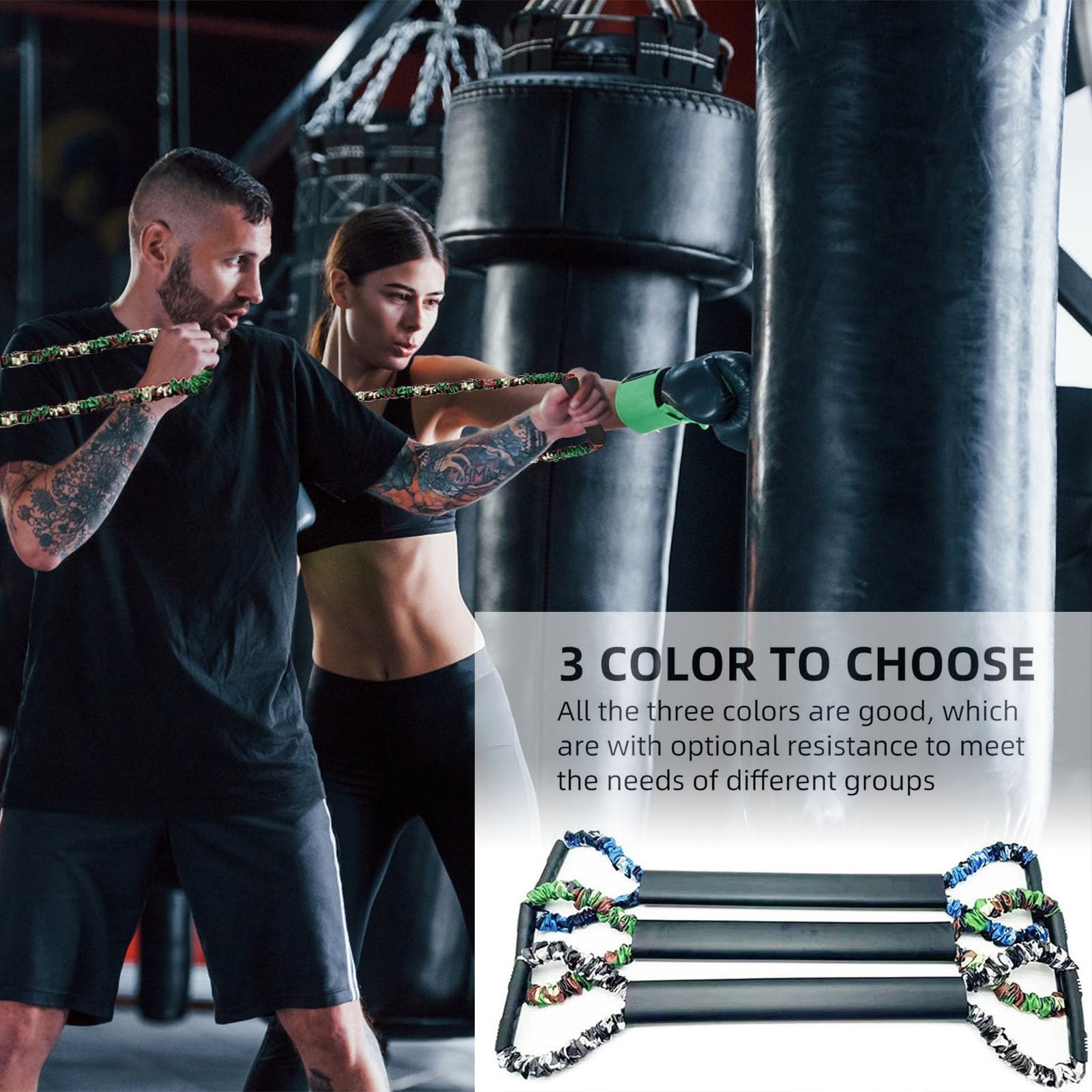 Premium Boxing Training Equipment Set - Resistance Bands for Shadow Boxing, Kicking & Punching | Full Body Workout Accessories for Home Gym | Men & Women Fitness Gear | Ideal for MMA, Kickboxing & Cardio Training