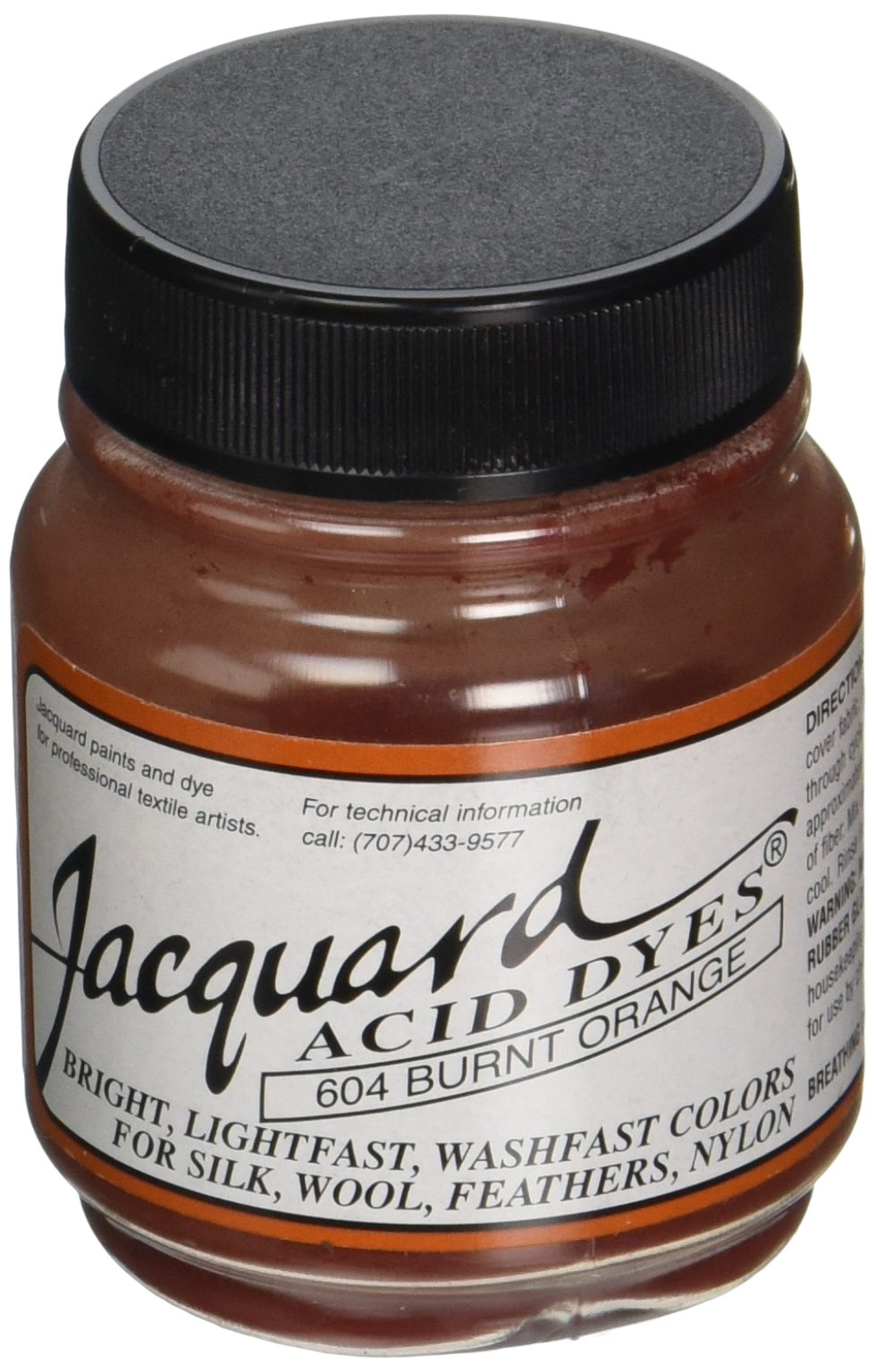 Premium Jacquard Acid Dye Powder for Wool & Silk - 1/2 oz Concentrated Burnt Orange (604) - Perfect for Hand Dyeing, Yarn Crafting & Textile Art Projects