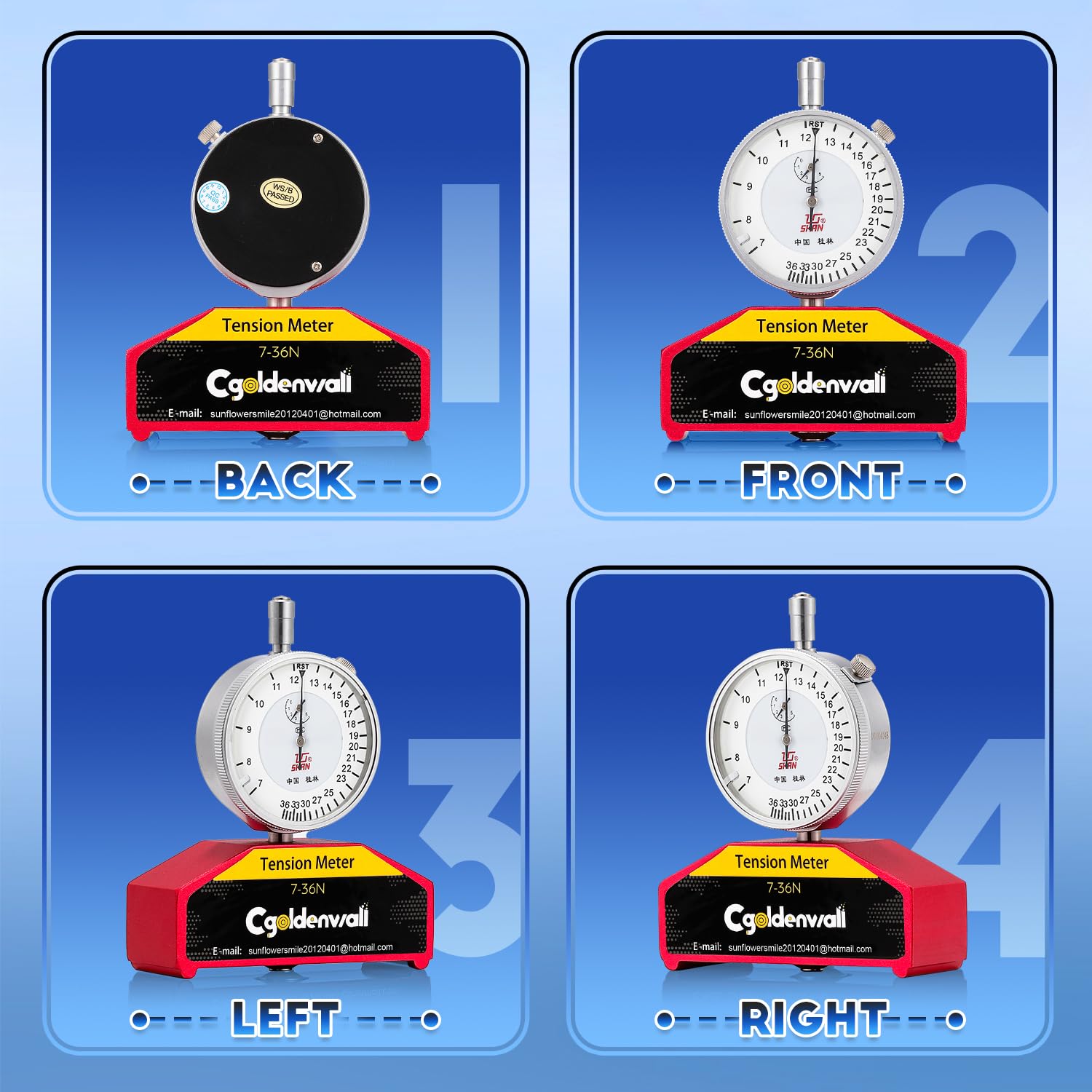CGOLDENWALL High Precision Silk Screen Printing Tension Meter - Digital Force Gauge Tester (7-36N Newton Measurement) for Screen Printing, Fabric Stretching & Industrial Tension Testing