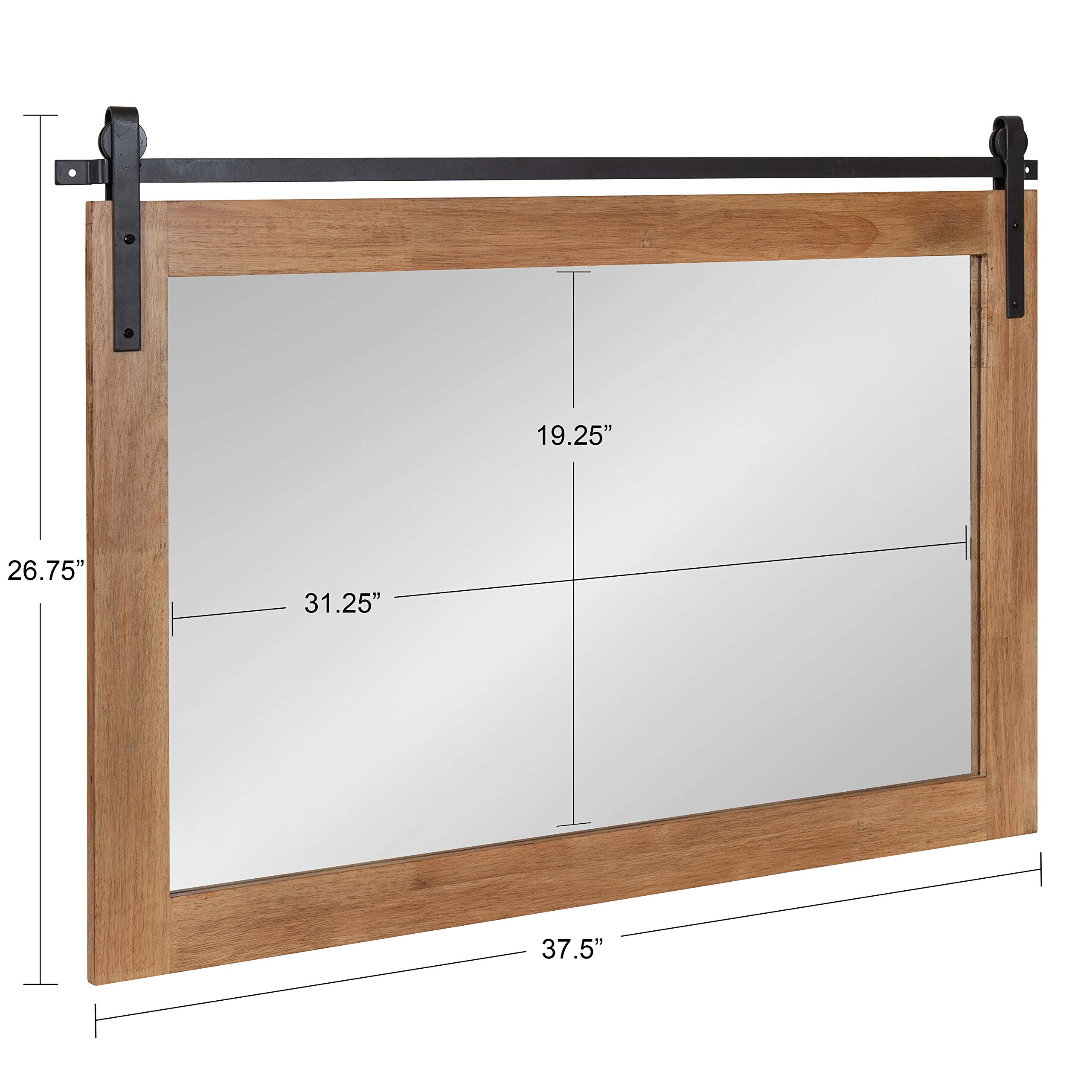 Kate and Laurel Samuels Rustic Wood Framed Wall Mirror - 37.5