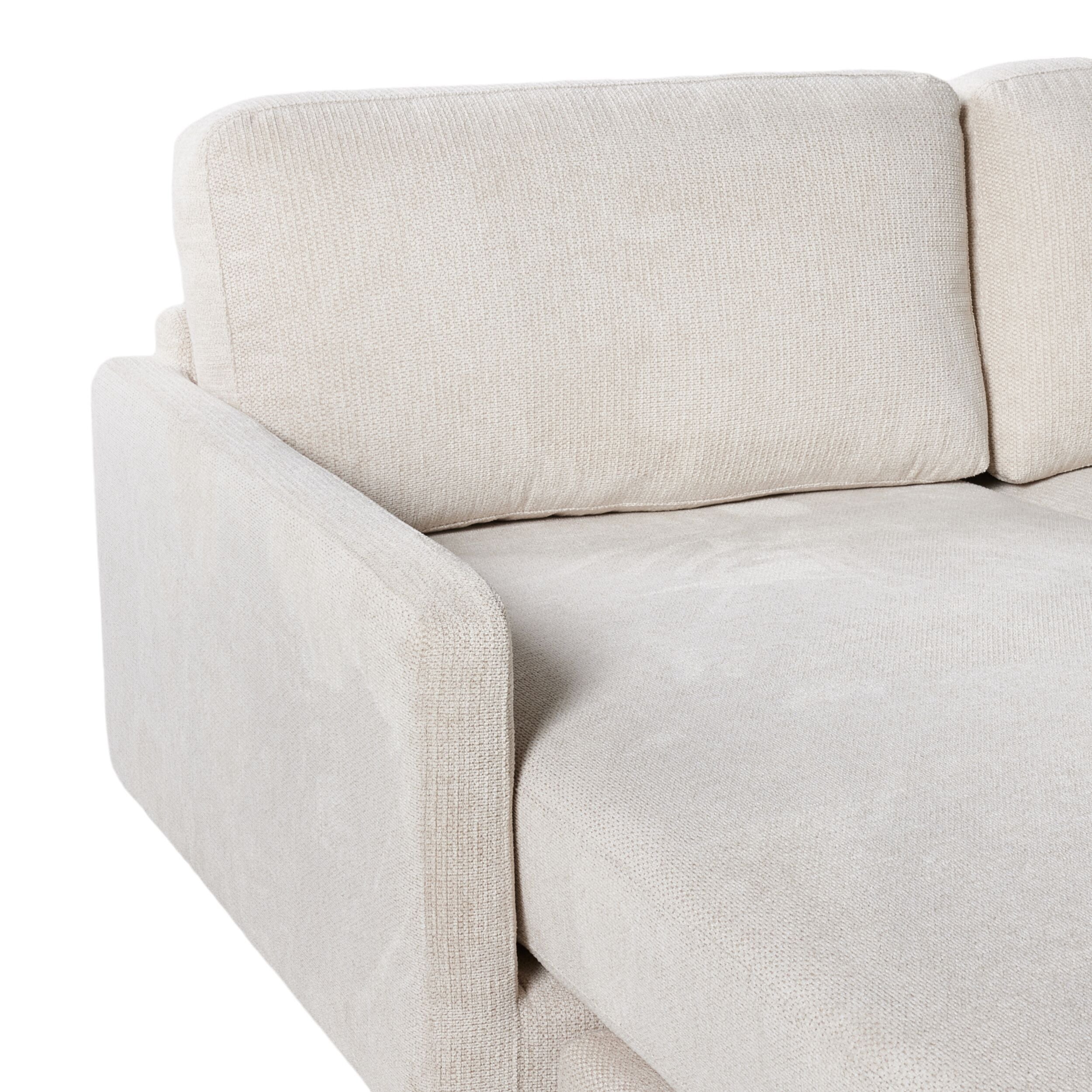 Boden 3-Seater Sofa with Reversible Chaise - Sorrento Almond Fabric Upholstered Couch for Living Room, Lounge & Family Room Comfortable Seating