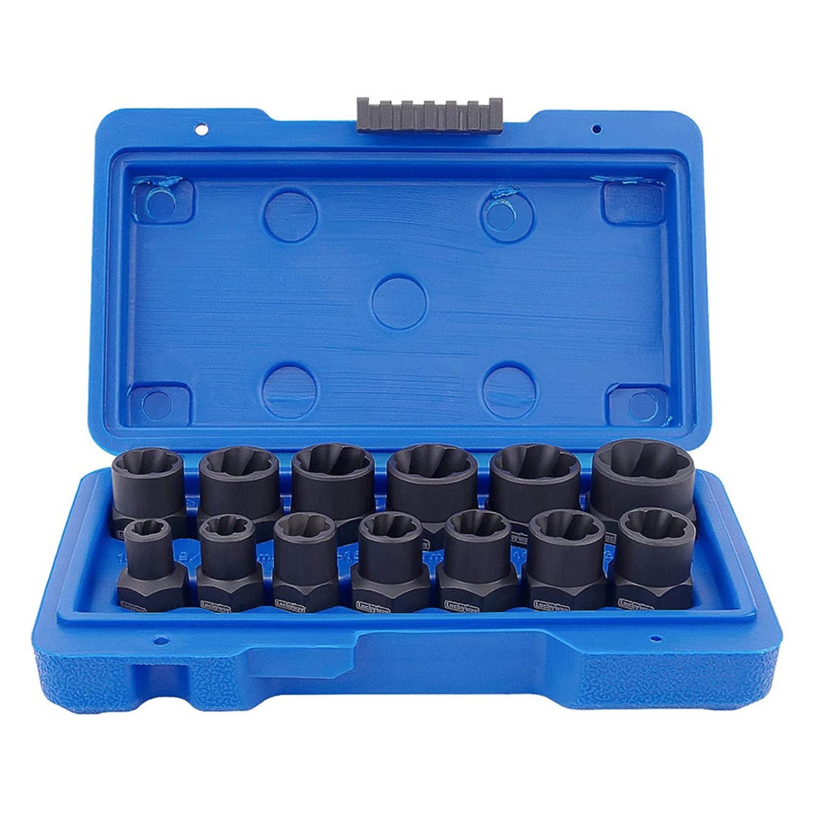 MGRAS 13-Piece Impact Damaged Bolt Nut Screw Remover Extractor Socket Tool Kit - 3/8