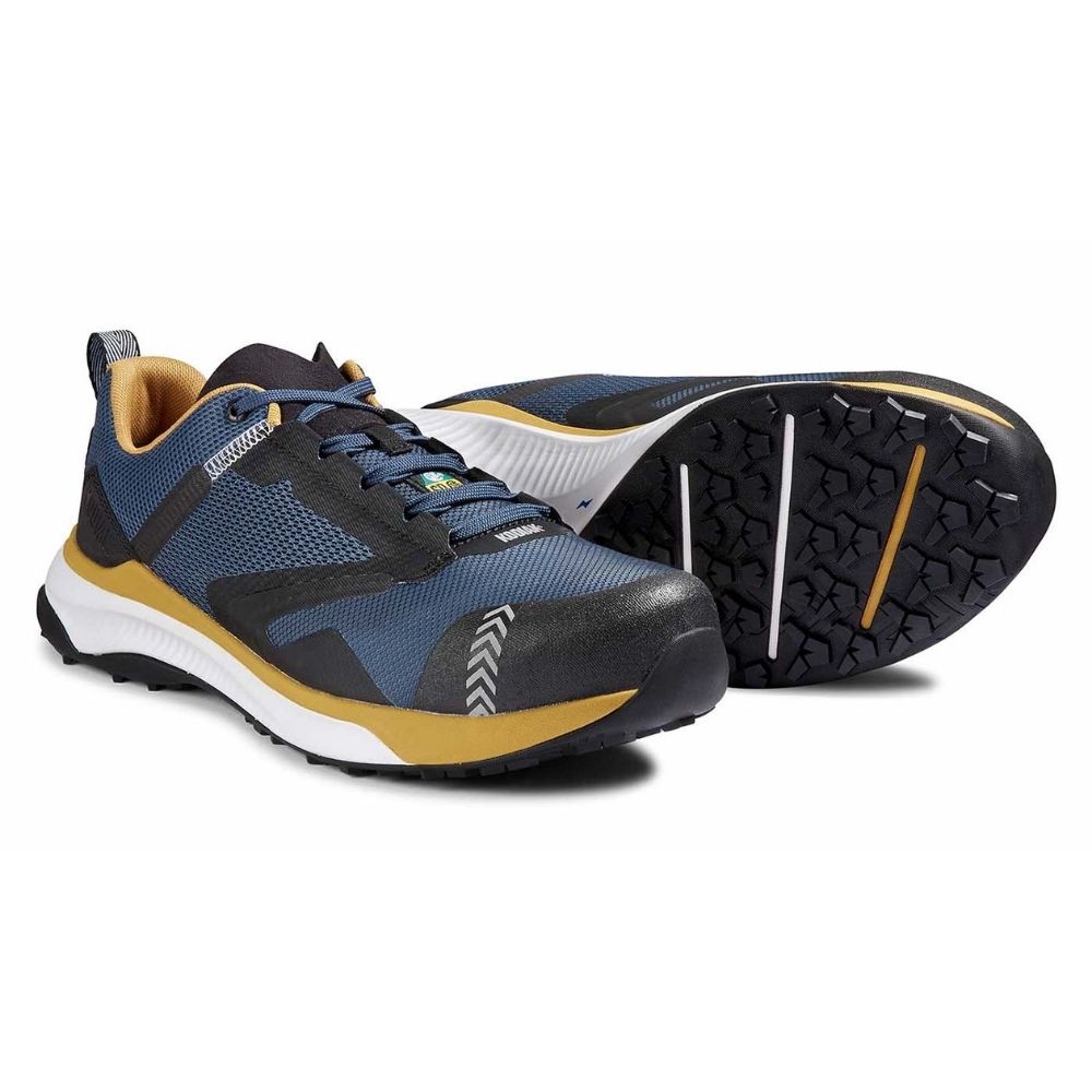 Kodiak Quicktrail Men's Composite Toe Work Safety Athletic Shoes - Lightweight & Slip-Resistant for Construction & Outdoor Work (Navy/Gold) | Perfect for Job Sites, Hiking & Industrial Environments