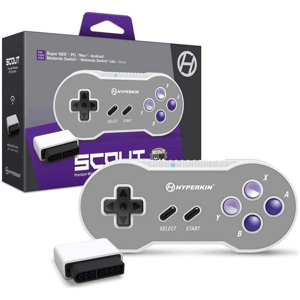 Scout Premium Bluetooth Controller for Super NES, PC, Mac & Android - Wireless Gamepad for Retro Gaming, PC Gaming & Mobile Gaming