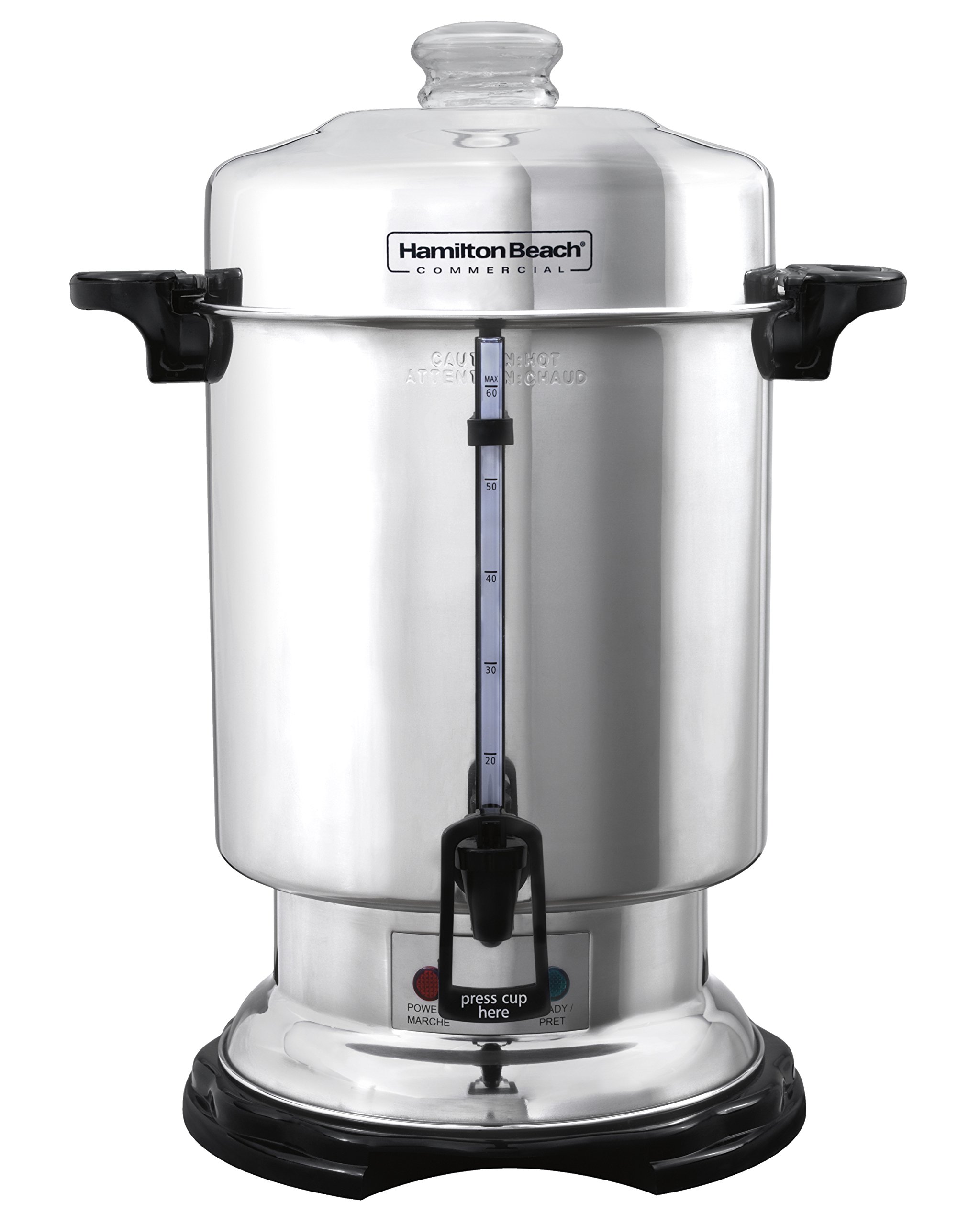 Hamilton Beach Commercial 60-Cup Coffee Urn & Hot Beverage Dispenser - Stainless Steel (D50065) for Restaurants, Offices & Catering Events