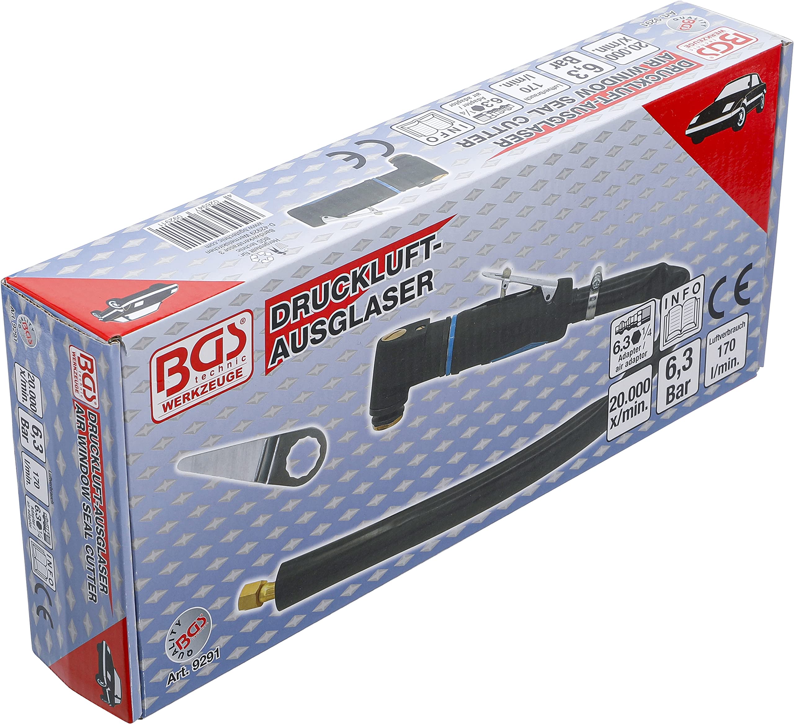 BGS Compressed Air Glazing Multitool - Professional Auto Glass Repair Kit for Windshield Chip & Crack Fix - Perfect for DIY Car Maintenance & Emergency Roadside Repairs