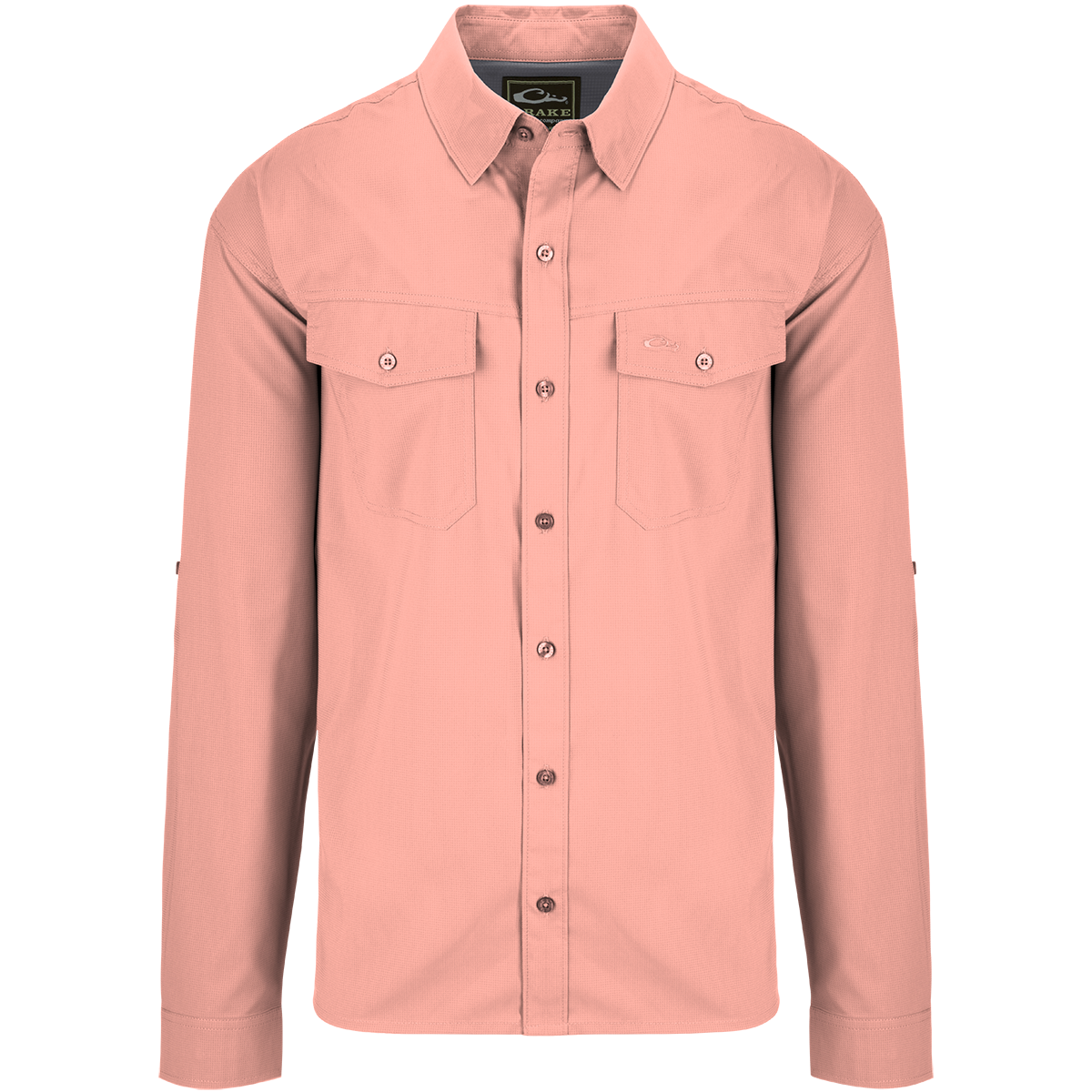 Men's Travel Solid Dobby Button Down Long Sleeve Shirt - Casual Office Wear & Business Travel Essential