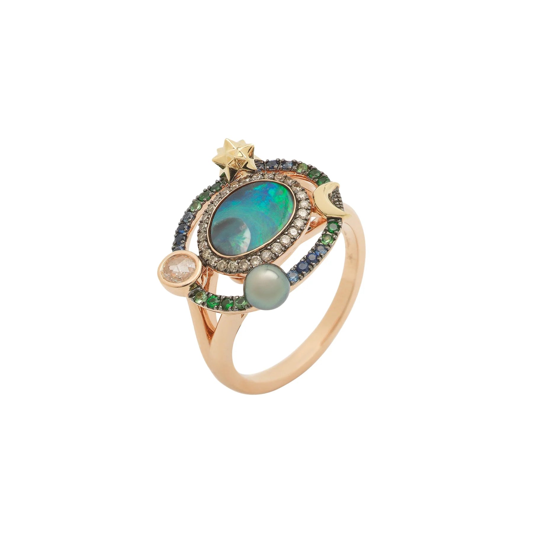 Small Galaxy Opal Ring - Dainty Opal Jewelry for Women - Perfect for Everyday Wear, Gifts & Special Occasions