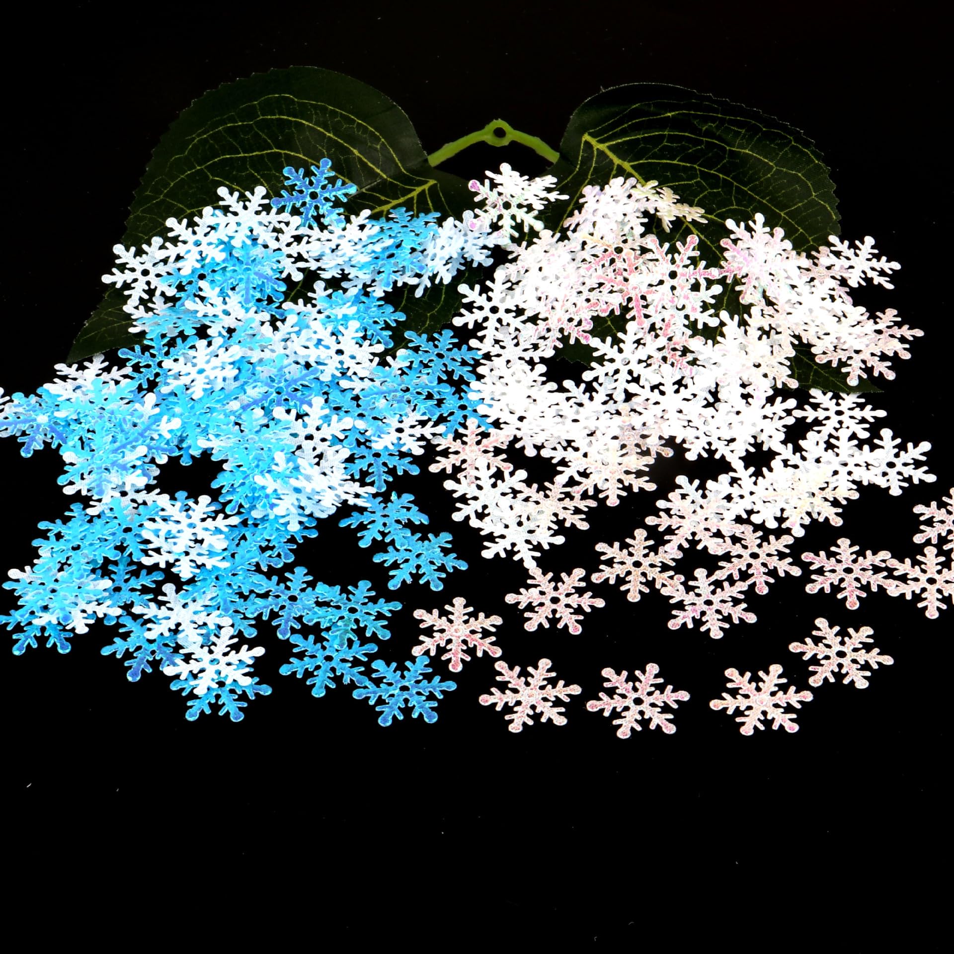 300Pcs Blue Snowflake Confetti - Winter Christmas Party Decorations for Wedding, Birthday, Holiday & Table Scatter (0.79
