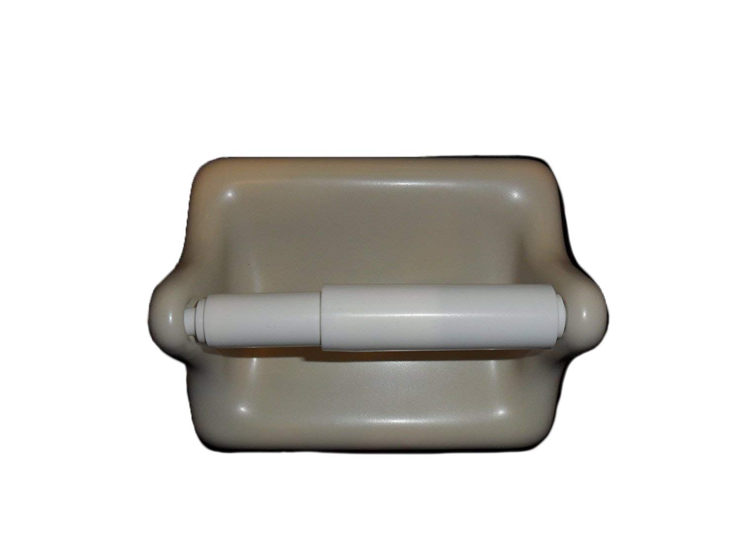 Daltile Almond Glazed Ceramic Toilet Paper Holder - Bathroom Accessories for Modern & Traditional Homes | Perfect for Guest Bathrooms, Master Suites & Powder Rooms