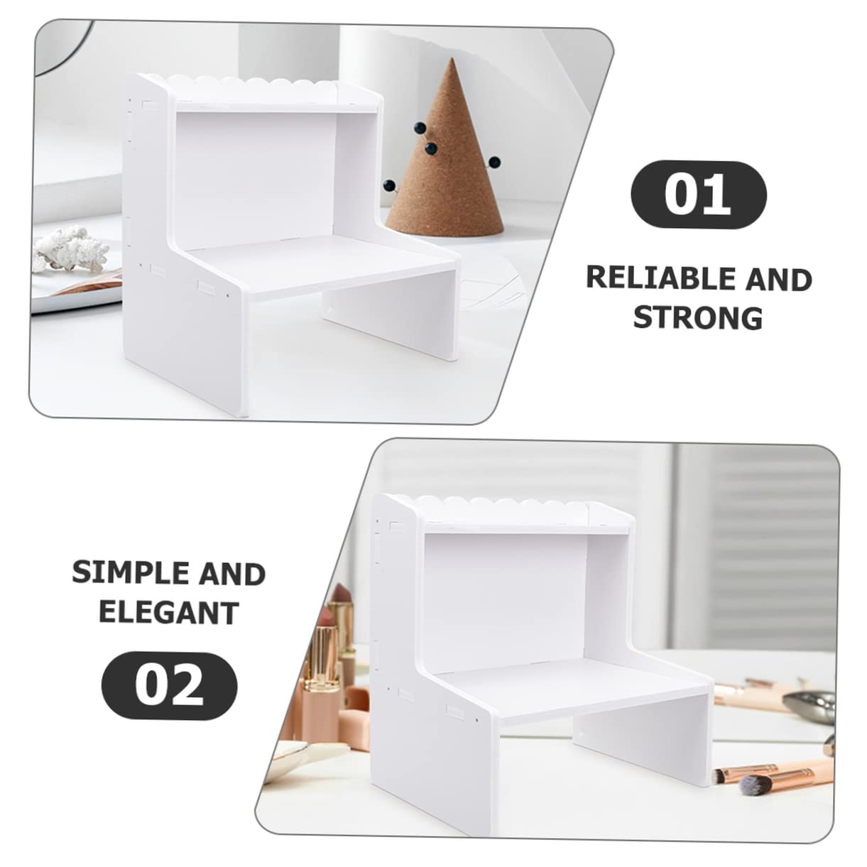 2-Tier Space Saving Makeup Organizer for Bathroom Vanity & Travel