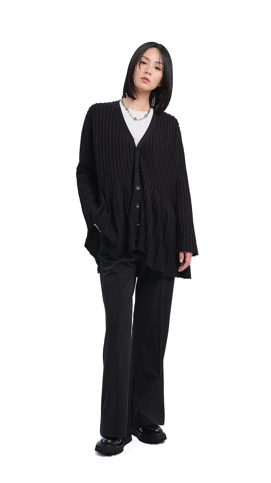 Oversized Flare Hem Cardigan for Women - Soft & Cozy Long Knit Sweater - Perfect for Fall & Winter Layering, Casual Outfits, and Office Wear