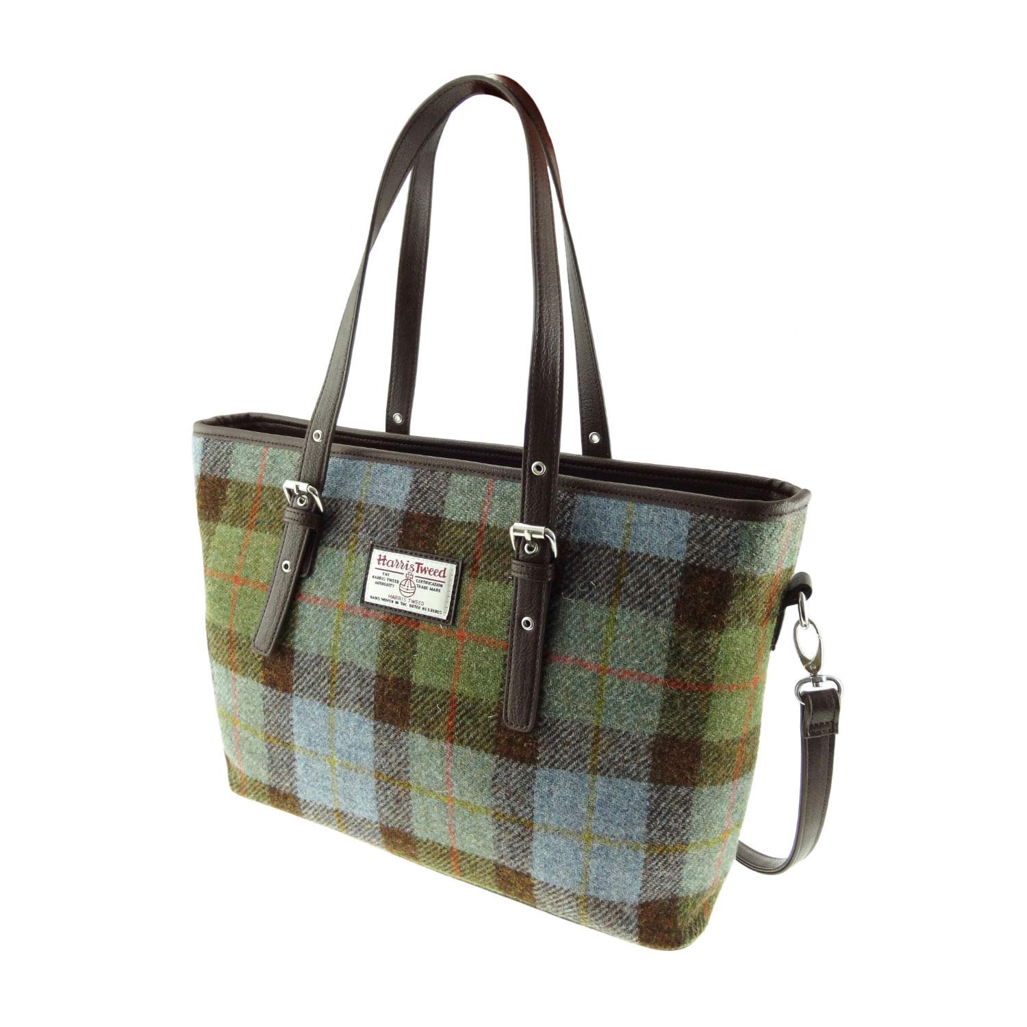 Harris Tweed Large Tote Bag - Classic Tartan Pattern, Durable & Stylish Handbag for Women - Perfect for Work, Travel & Everyday Use (Spey LB1028)