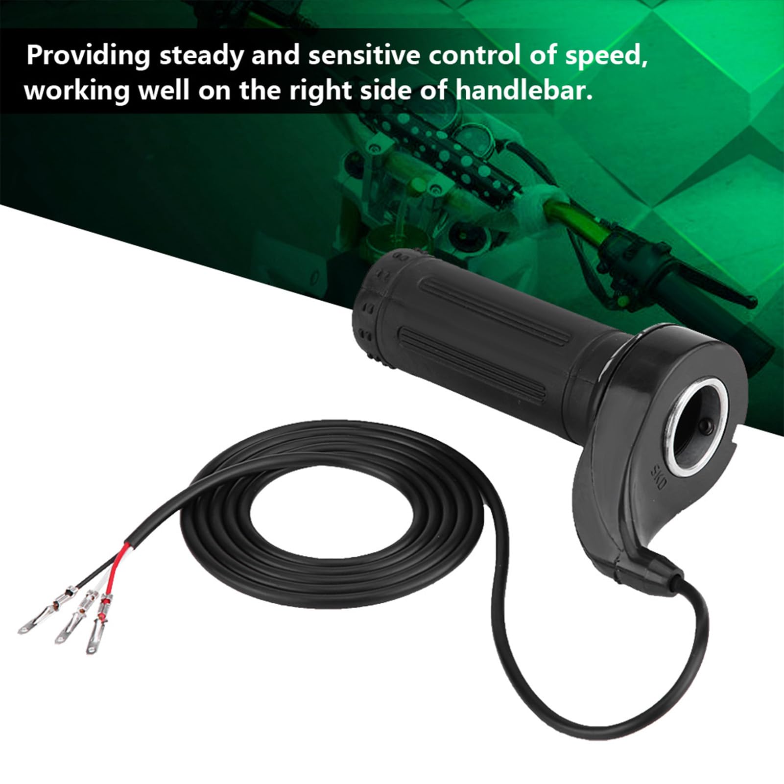 Qiilu Universal Motorcycle Throttle Handle Grip - 3-Cable Electric Scooter Speed Accelerator Replacement for Smooth Riding Experience