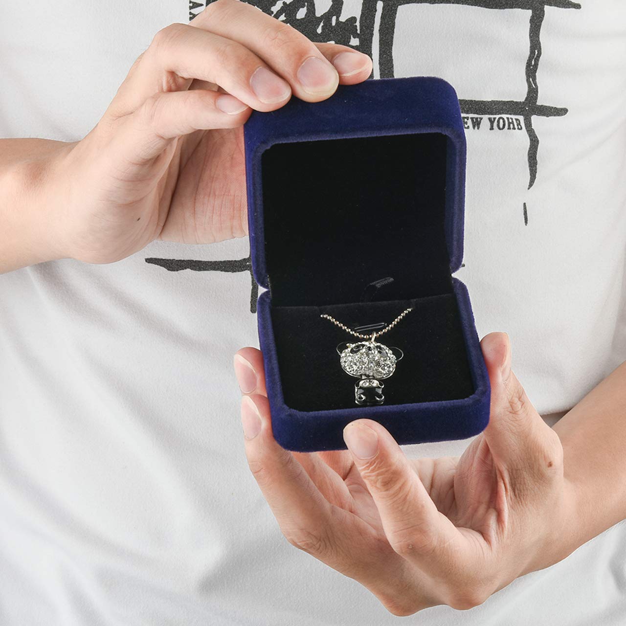 Velvet Jewelry Box for Necklace & Pendant Storage - Elegant Gift Box with Soft Lining for Necklaces, Chains & Jewelry - Perfect for Travel, Wedding Gifts & Jewelry Organization