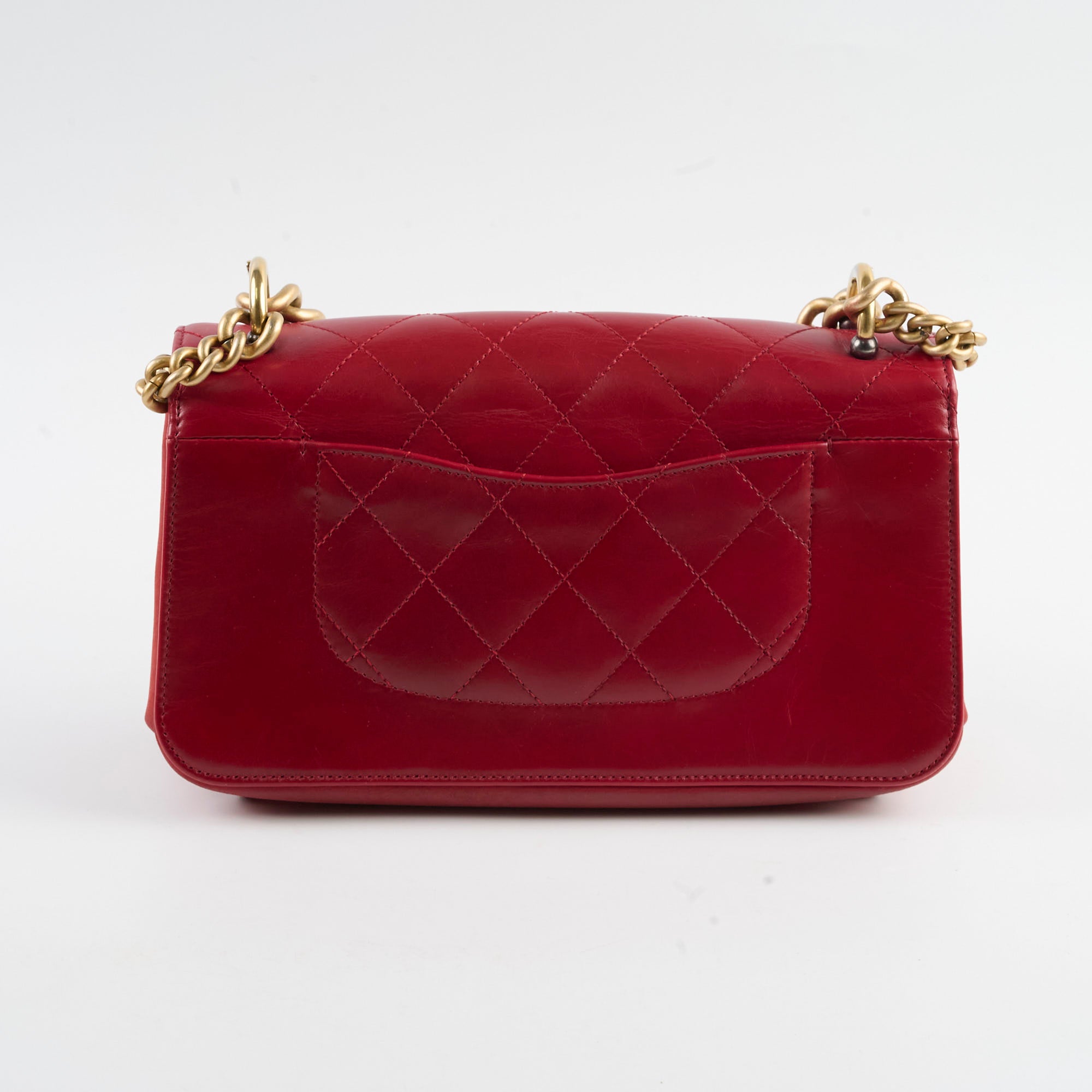 Chanel Classic Flap Bag in Seasonal Red Calfskin Leather - Perfect for Parties, Dates & Special Occasions