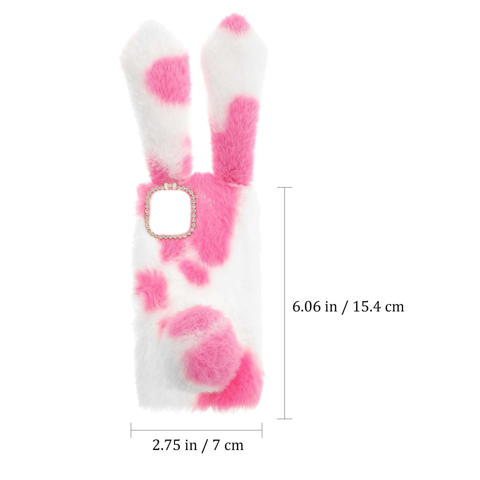 Mikikit Cute Plush Rabbit Fur Phone Case for iPhone 11 - Soft Pink Fluffy Protective Cover with Comfortable Grip | Perfect Gift for Girls, Women & Teens | Ideal for Daily Use, Travel & Photo Shoots