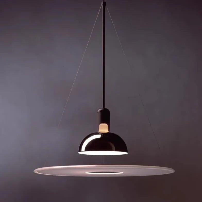 Modern Two-Tone Disc Pendant Light - Minimalist Ceiling Lighting for Dining Room, Kitchen, or Bedroom Decor