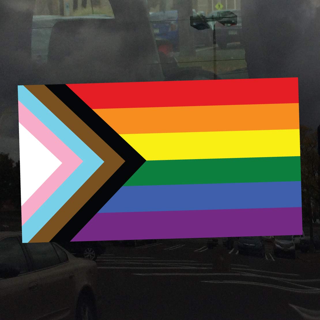 LGBTQ Pride Flag Vinyl Decal Sticker - 2 Inch (2 Pack) for Progress, POC & Transgender Support - Perfect for Laptops, Cars, Windows & LGBTQ Ally Showcase