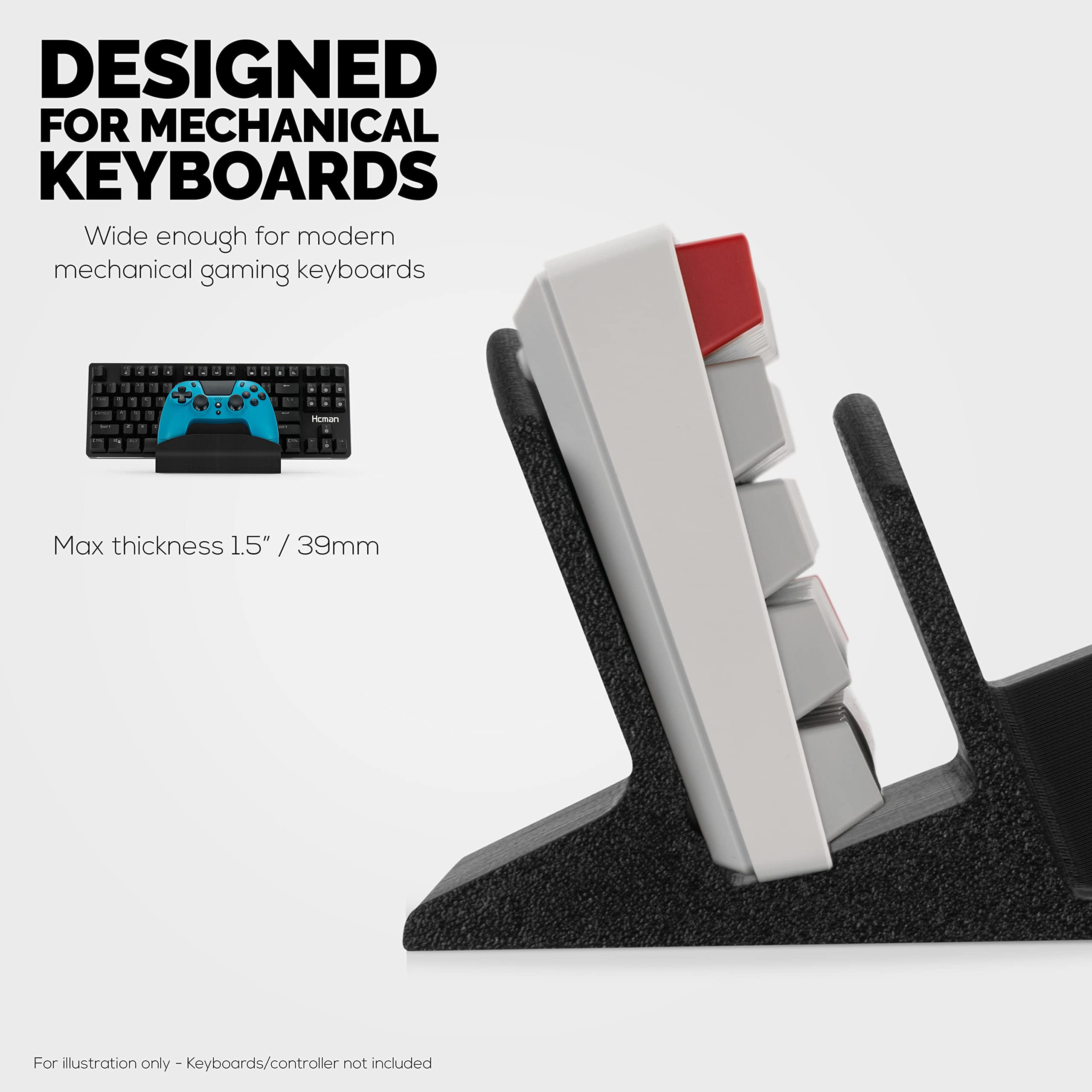 BRAINWAVZ DK04 Universal Gaming Accessory Stand - Holds Keyboards & Controllers for PS5, Xbox Series X/S, PS4, Switch, PC | Compact & Large Size Compatible | Perfect for Desk Organization & Gaming Setup