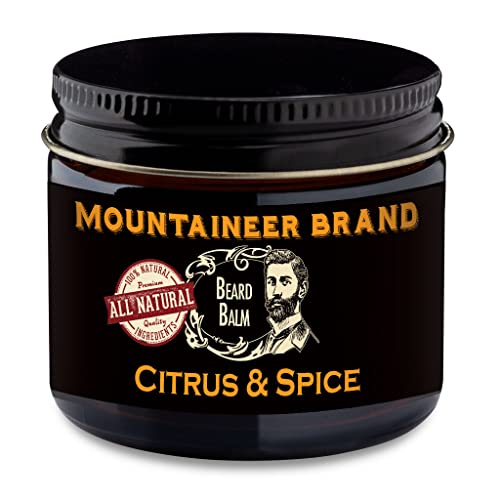 Premium Beard Balm for Men - Conditioning Leave-in Beard Butter with Shea Butter, Beeswax & Essential Oils - 2 Oz Citrus Spice Scent - Softens & Tames Facial Hair - Ideal for Daily Grooming & Styling