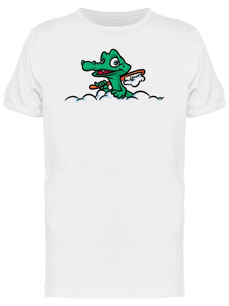 Funny Crocodile Taking A Bath T-Shirt for Men - Cool Graphic Tee for Casual Wear, Beach Outings & Gifts