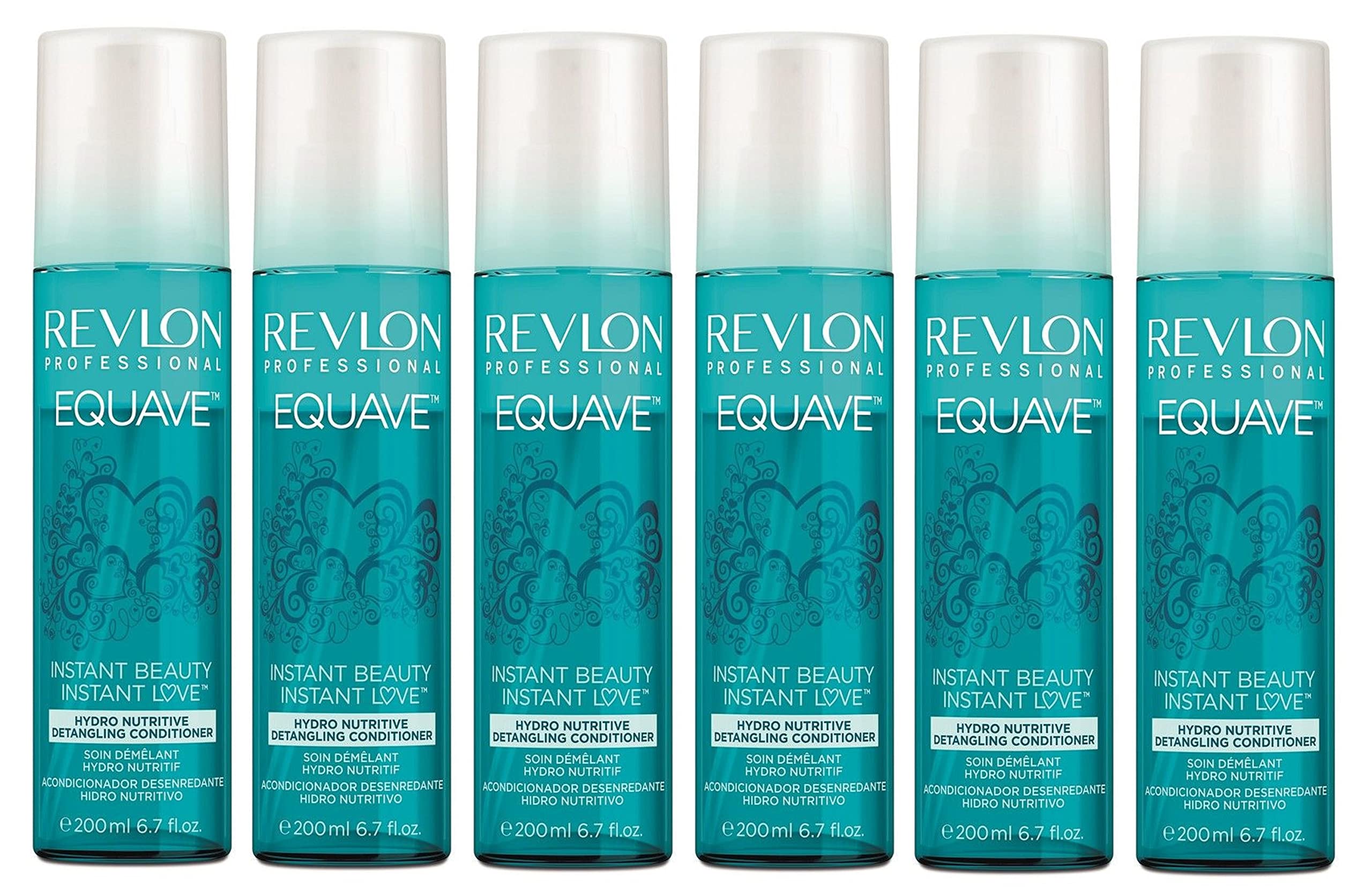 Revlon Professional Equave Hydro Nutritive Conditioner for Damaged Hair - 200ml (Pack of 6) | Deep Hydration & Repair | Salon-Quality Hair Care for Dry, Frizzy & Color-Treated Hair | Use After Shampoo for Smooth & Shiny Results
