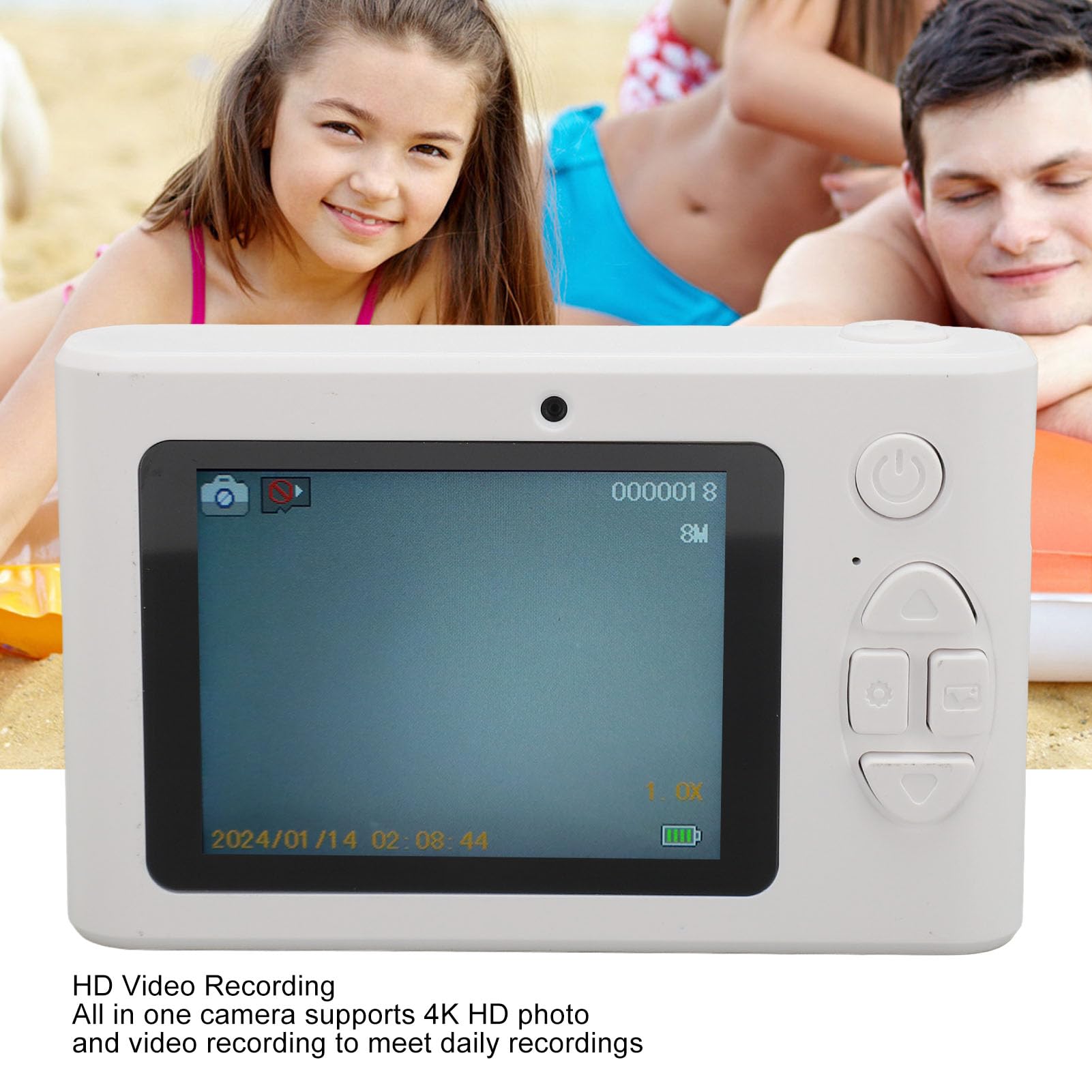 4K 48MP Vlogging Camera with 16x Digital Zoom - Compact Portable Digital Camera for Kids & Beginners, 2.4