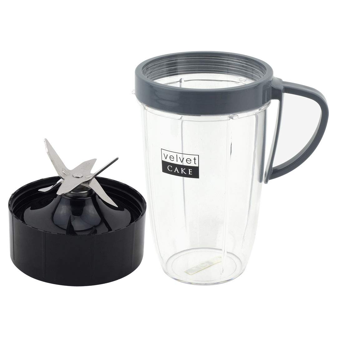 24 oz Tall Cup with Handled Lip Ring & Extractor Blade - Compatible with Nutribullet Lean NB-203 1200W Blender - Perfect for Smoothies, Protein Shakes & Meal Prep