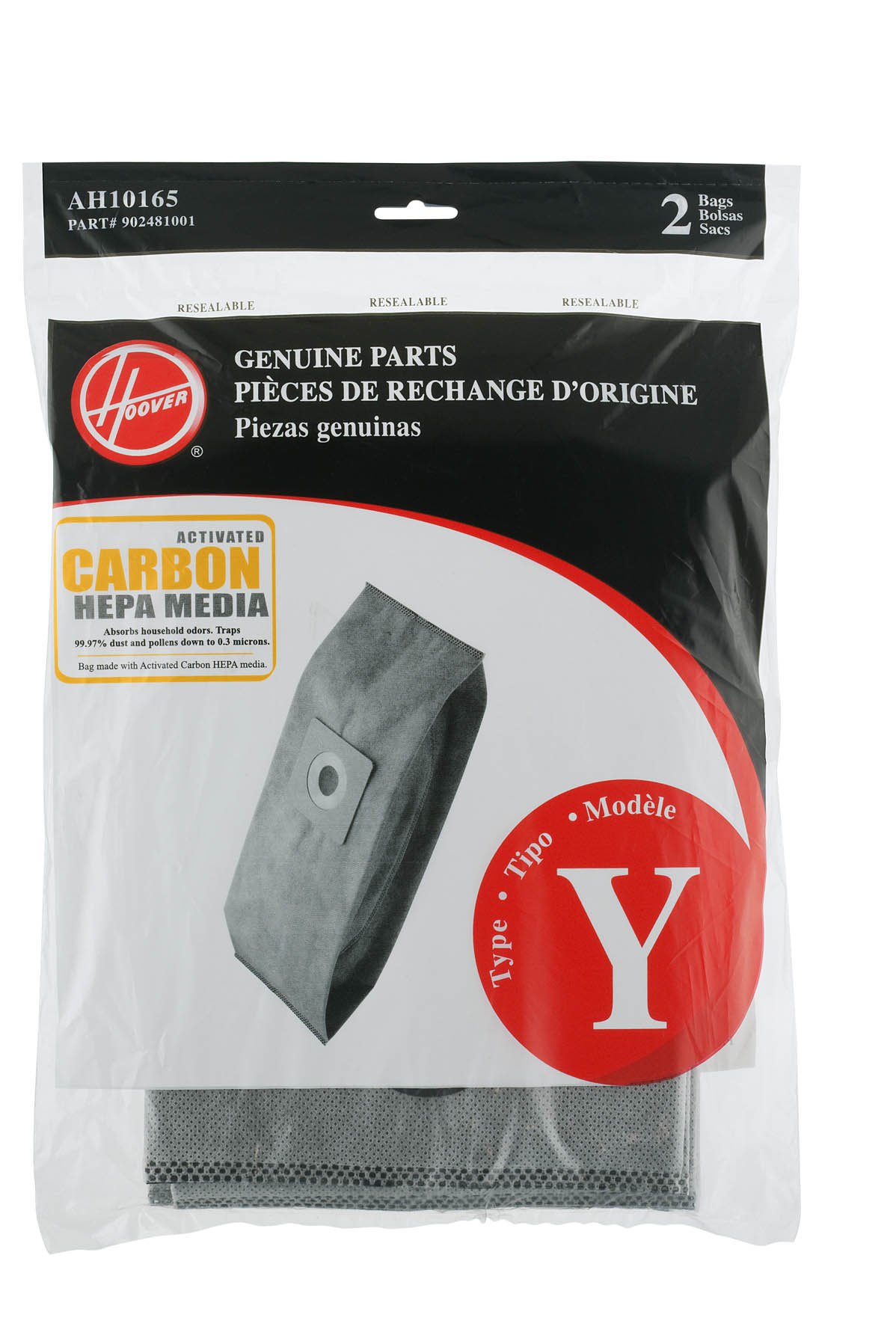 Hoover Vacuum Cleaner Bags Type Y - 3 Pack Allergen Filtration for Upright Vacuums | Part #4010100Y | Dust & Pet Hair Removal | Ideal for Home Cleaning & Allergy Sufferers