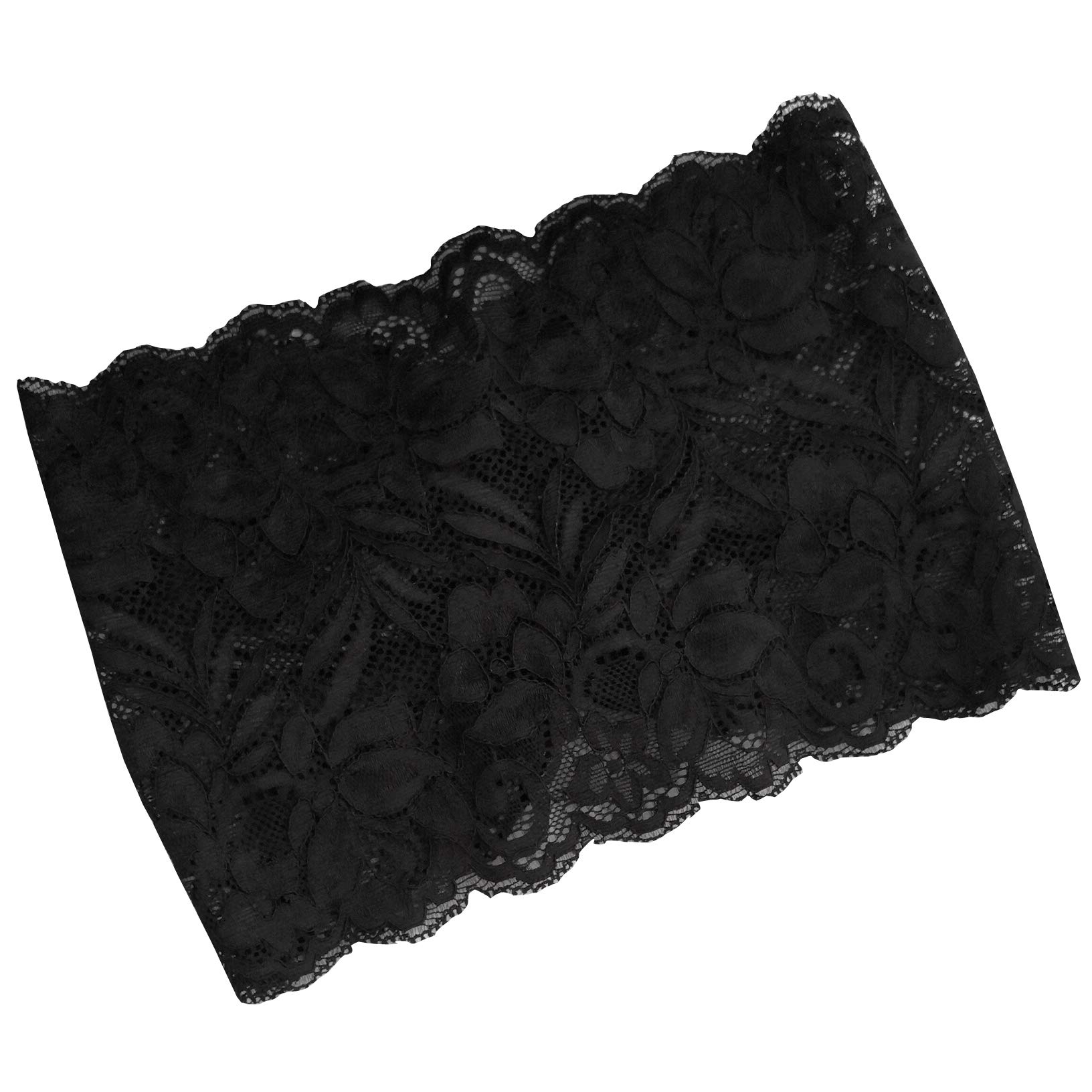 Stretch Lace Turban Headbands for Women - Wide Yoga Headwraps & Fashion Hair Accessories (Black) - Perfect for Yoga, Workouts, and Everyday Style