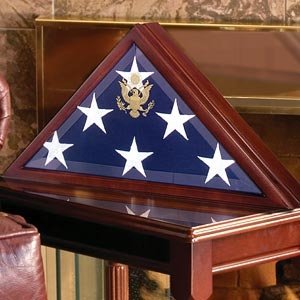 Memorial Flag Case - Military Burial Flag Display Box for Casket Flags | Durable Wooden Flag Holder for Funeral, Veterans, Memorial Day & Patriotic Home Decor