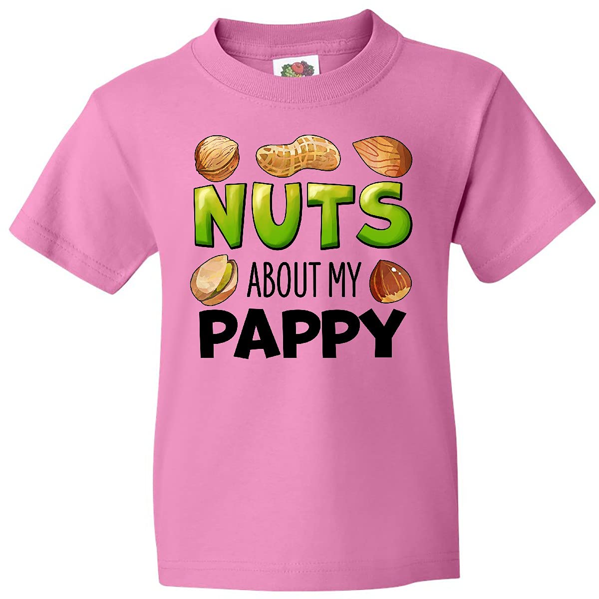 Inktastic Nuts About My Pappy Peanut Almond Pistachio Youth T-Shirt - Funny Family Graphic Tee for Kids - Perfect for Grandparents Day & Family Reunions