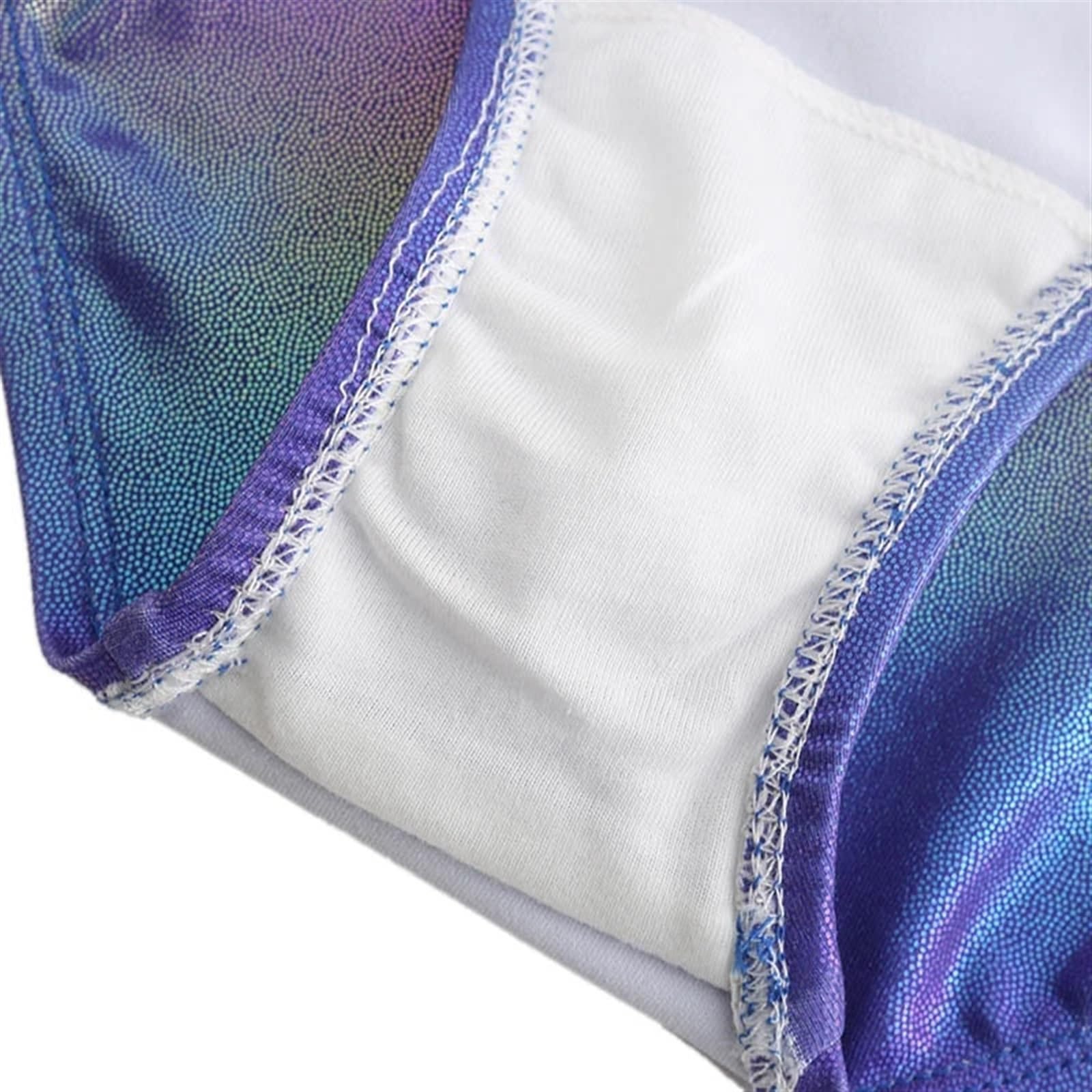 HDNSAUD Girls Gymnastics Leotards with Embroidery & Glitter - Tumbling Shorts for Kids 5-12 Years | Perfect for Dance, Cheerleading & Gymnastics Practice