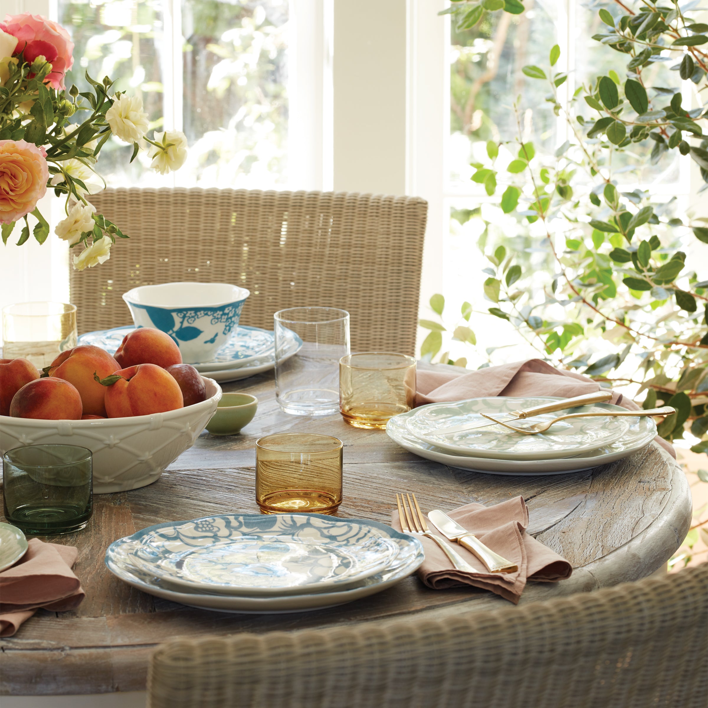Butterfly Meadow Cottage Sage 12-Piece Dinnerware Set - Elegant Floral Tableware for Everyday Dining & Special Occasions