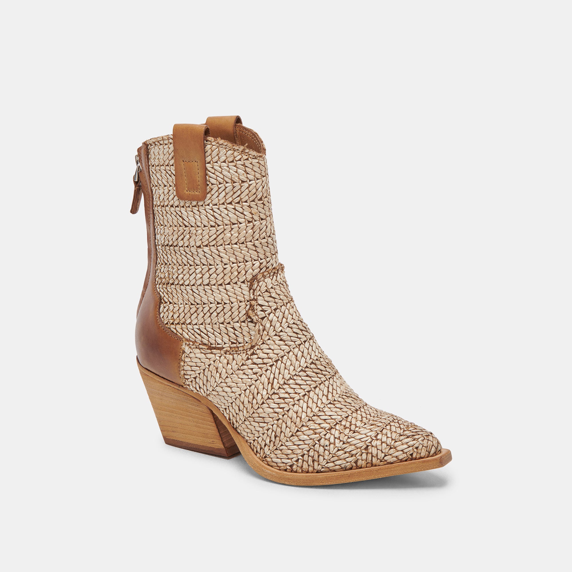 TEXIN Women's Brown Multi Raffia Booties - Comfortable Summer Sandals for Beach, Vacation & Casual Outings