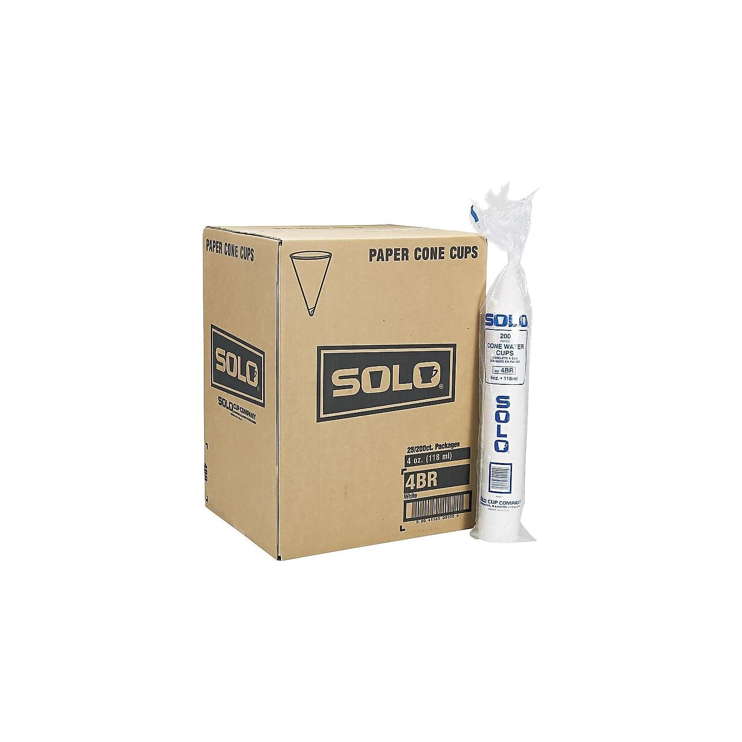 Solo Bare Eco-Friendly 4 Oz. White Cone Cold Cups - 5000/Carton (4BR-2050) | Perfect for Iced Coffee, Smoothies & Party Beverages