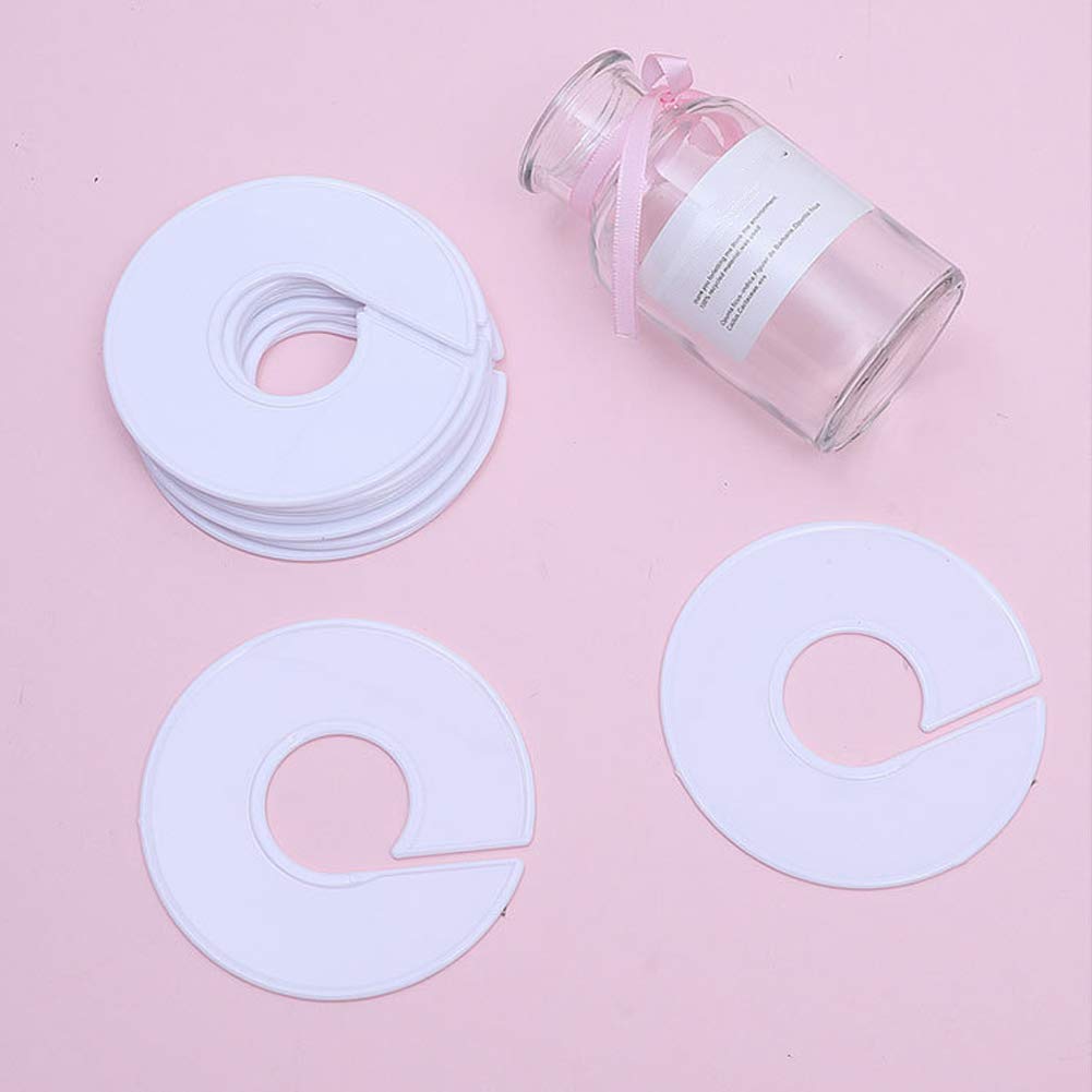 15-Pack Blank Round Closet Dividers & Hangers - White Plastic Clothing Rack Size Organizers for Baby Clothes, Retail Stores & Home Wardrobe Organization - Perfect for Nursery, Boutique & Closet Storage Solutions