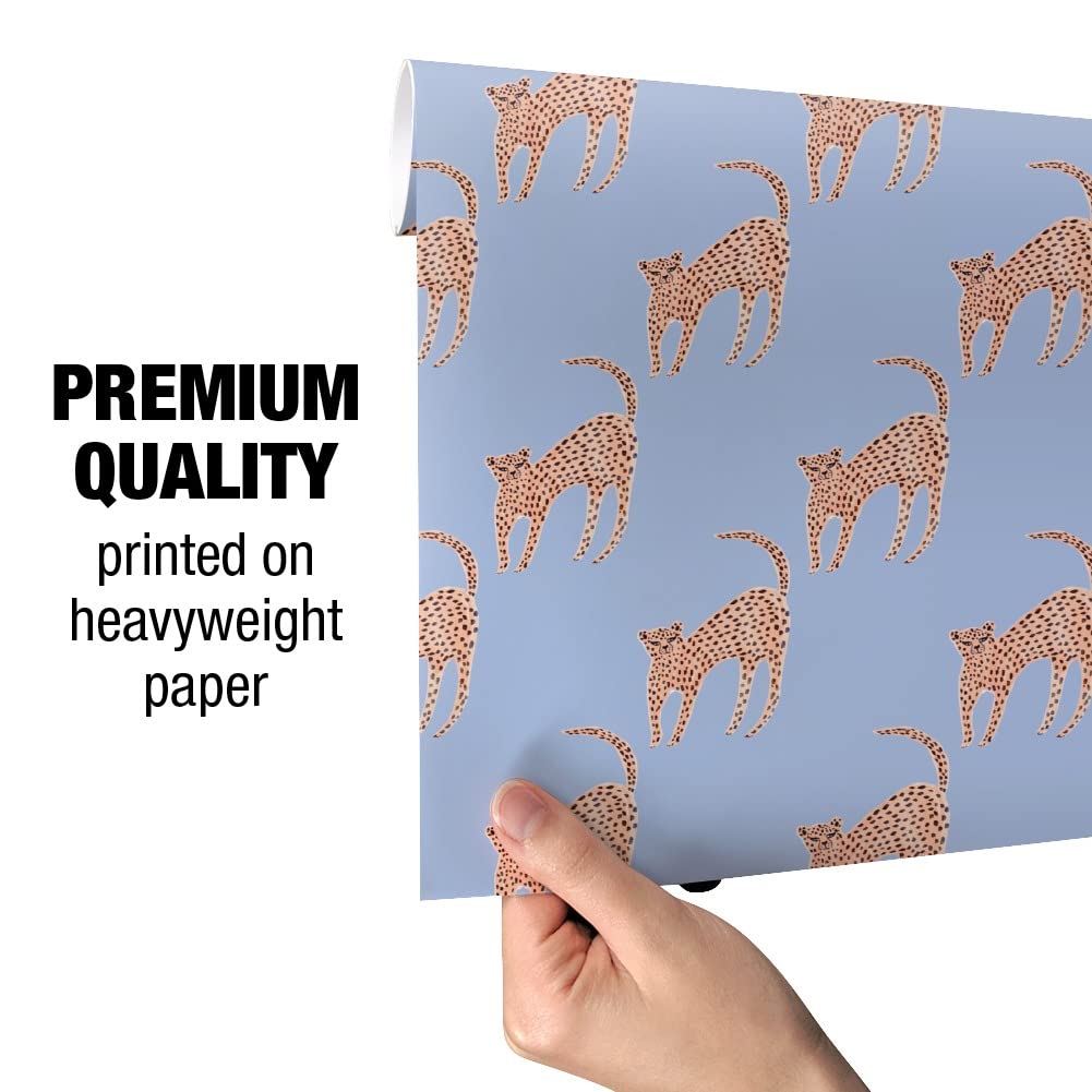GRAPHICS & MORE Spiffy Cheetahs Gift Wrap Paper Rolls - Cheetah Print Wrapping Paper for Birthday, Christmas, Baby Shower & Party Gifts
