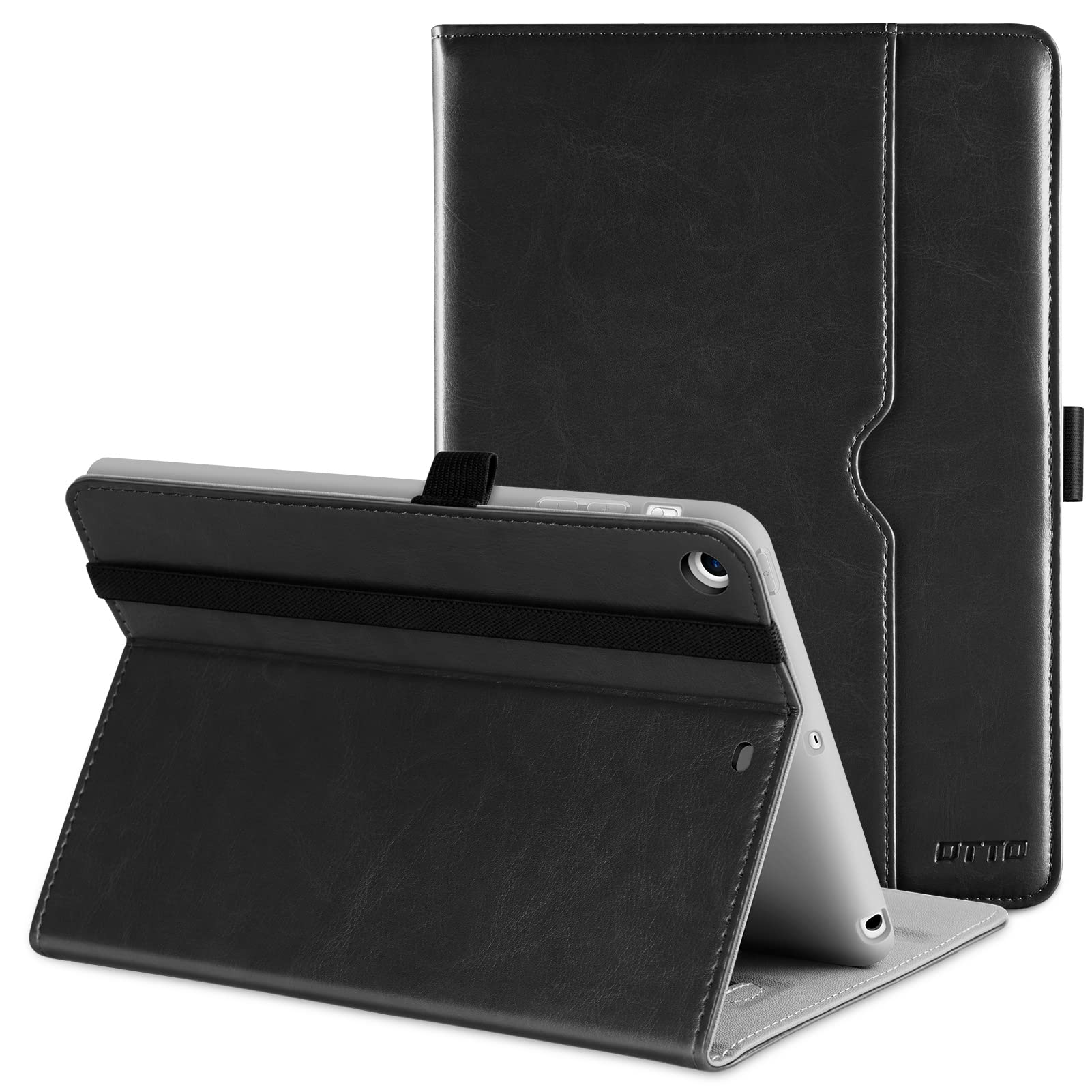 Premium Leather iPad Mini 1/2/3 Case with Multi-Angle Stand & Auto Wake/Sleep - Slim Folio Cover with Front Pocket for iPad Mini 1st 2nd 3rd Generation - Perfect for Work, Travel & Home Use (Black)