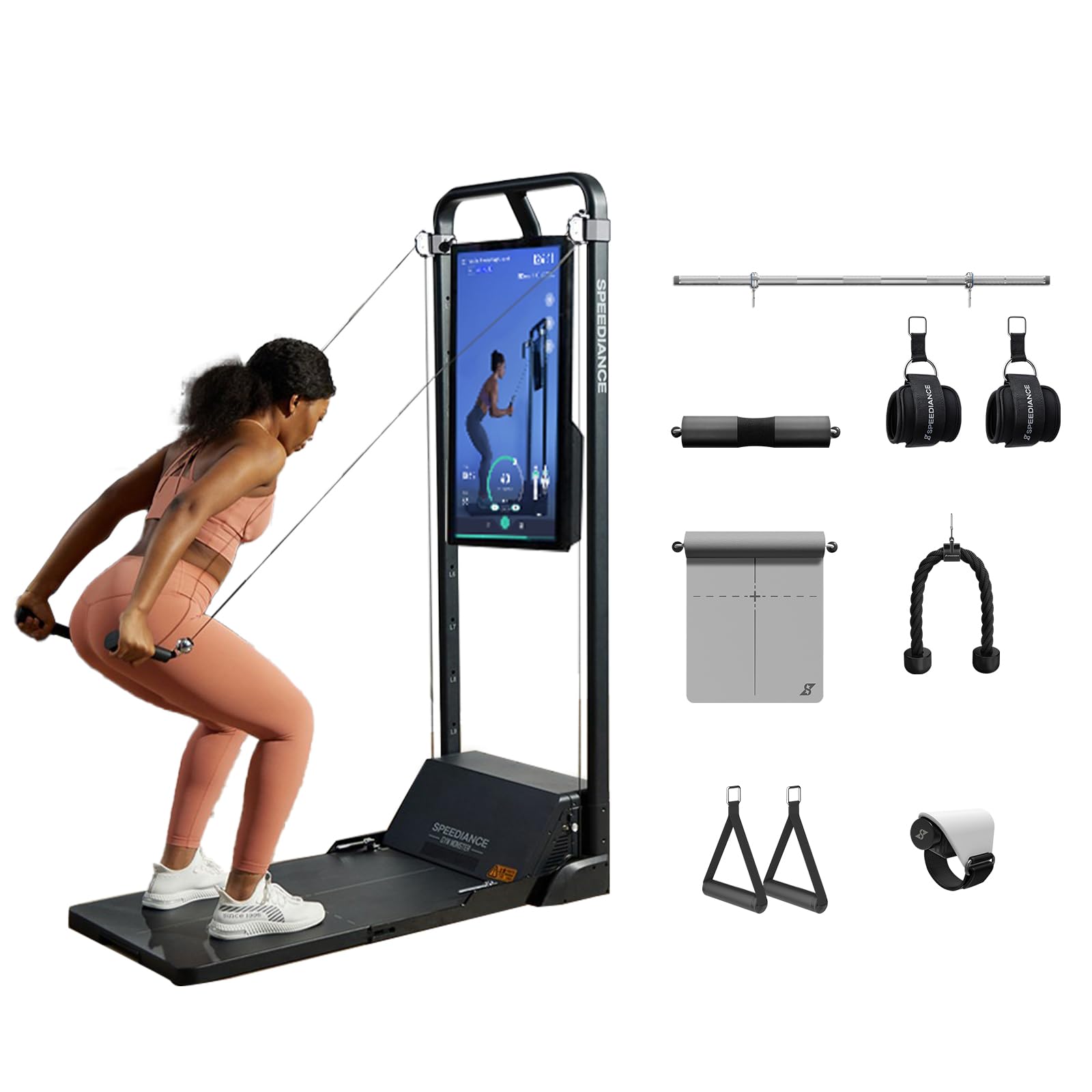 Smart Home Gym System - Multifunctional Smith Machine & Power Cage with All-in-One Cable for Full Body Strength Training | Perfect for Home Workouts, Strength Building & Fitness Exercises