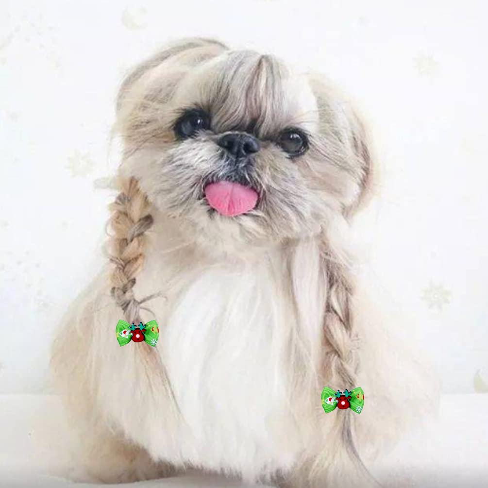 Wepetyo Dog Hair Bows - 50Pcs Colorful Ball Design for Puppy Grooming & Pet Fashion