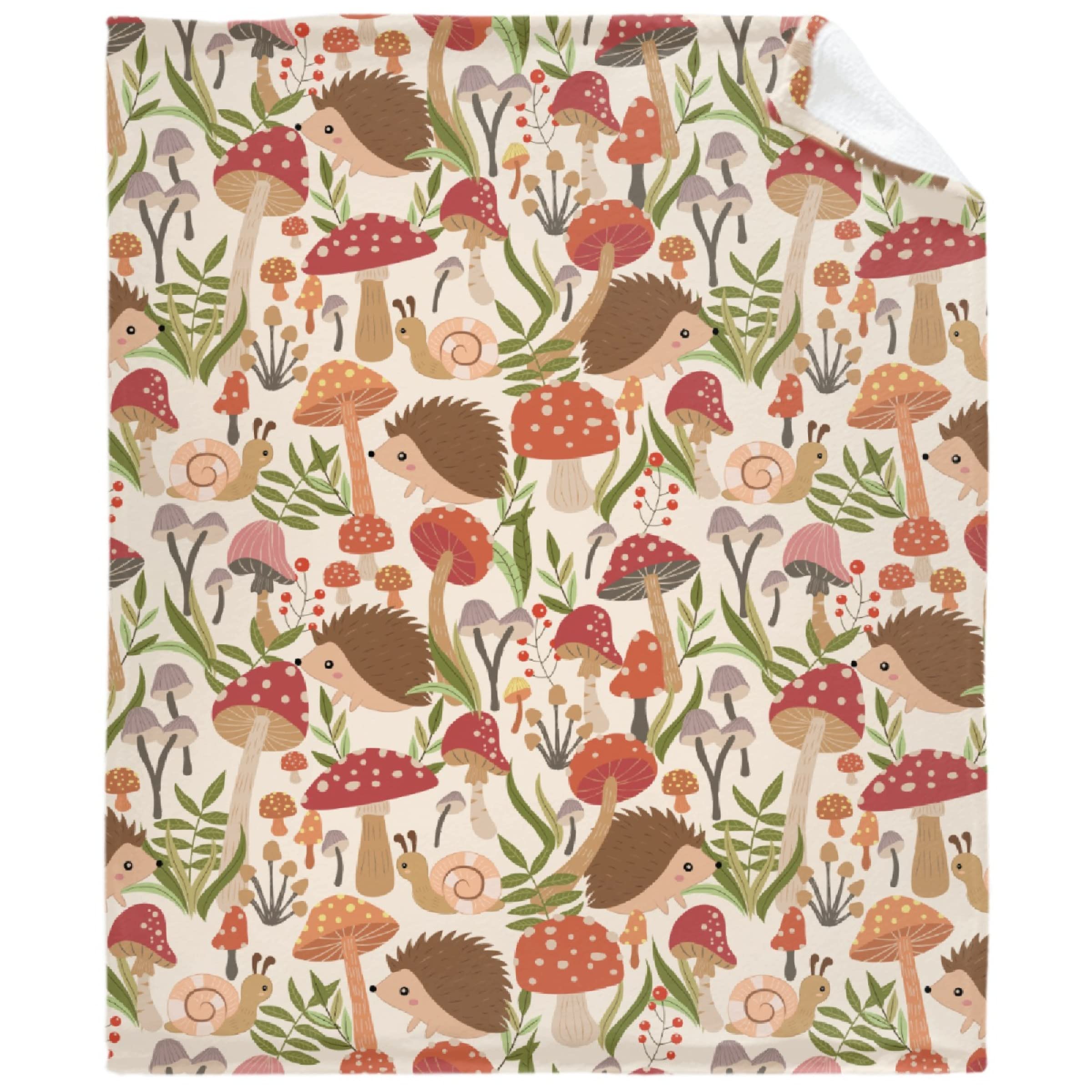 Funny Squirrel & Mushroom Fleece Throw Blanket - Ultra Soft Cozy Extra Large 120x90 Inches (Overking) for Couch, Bed, Living Room - Perfect Gift for Women, Men, Kids - All Season Family Blanket for Snuggling, Movie Nights & Home Decor
